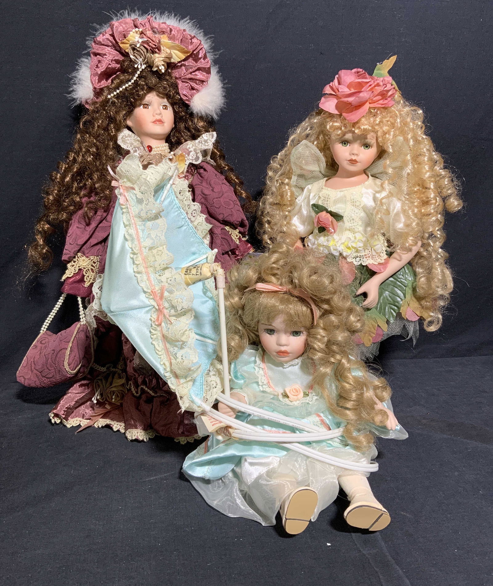 Lot 3 Porcelain Bisque Dolls (1 of 6)