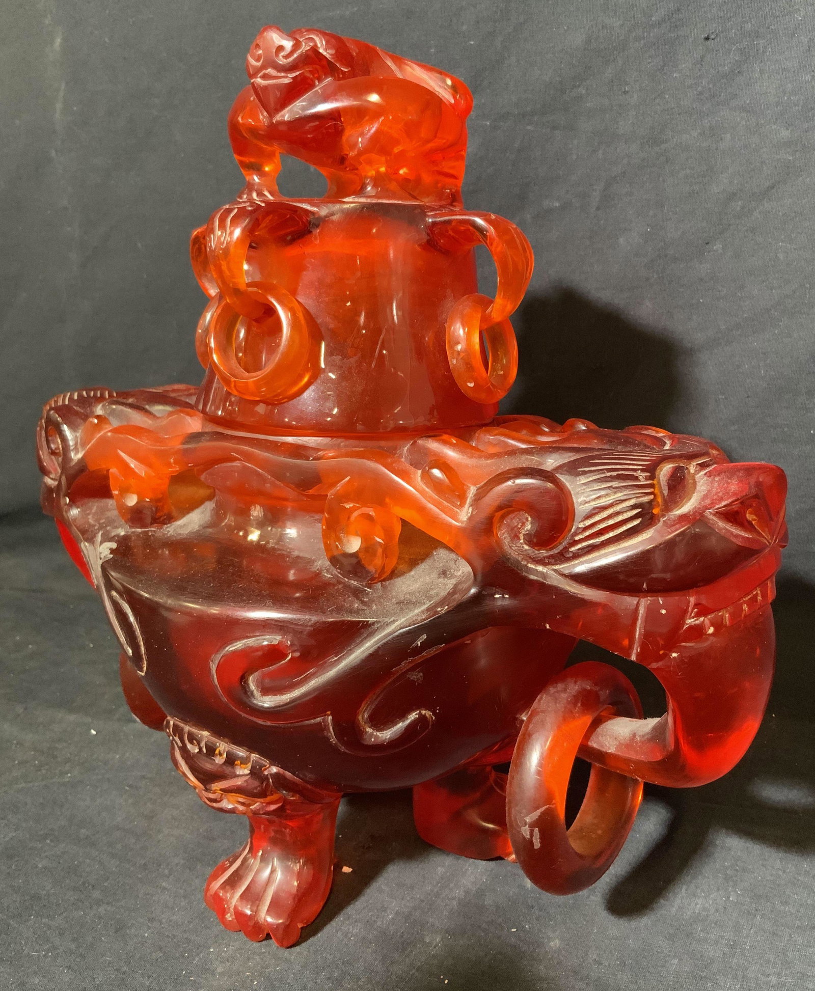 Asian Style Lucite Lidded Vessel (1 of 9)