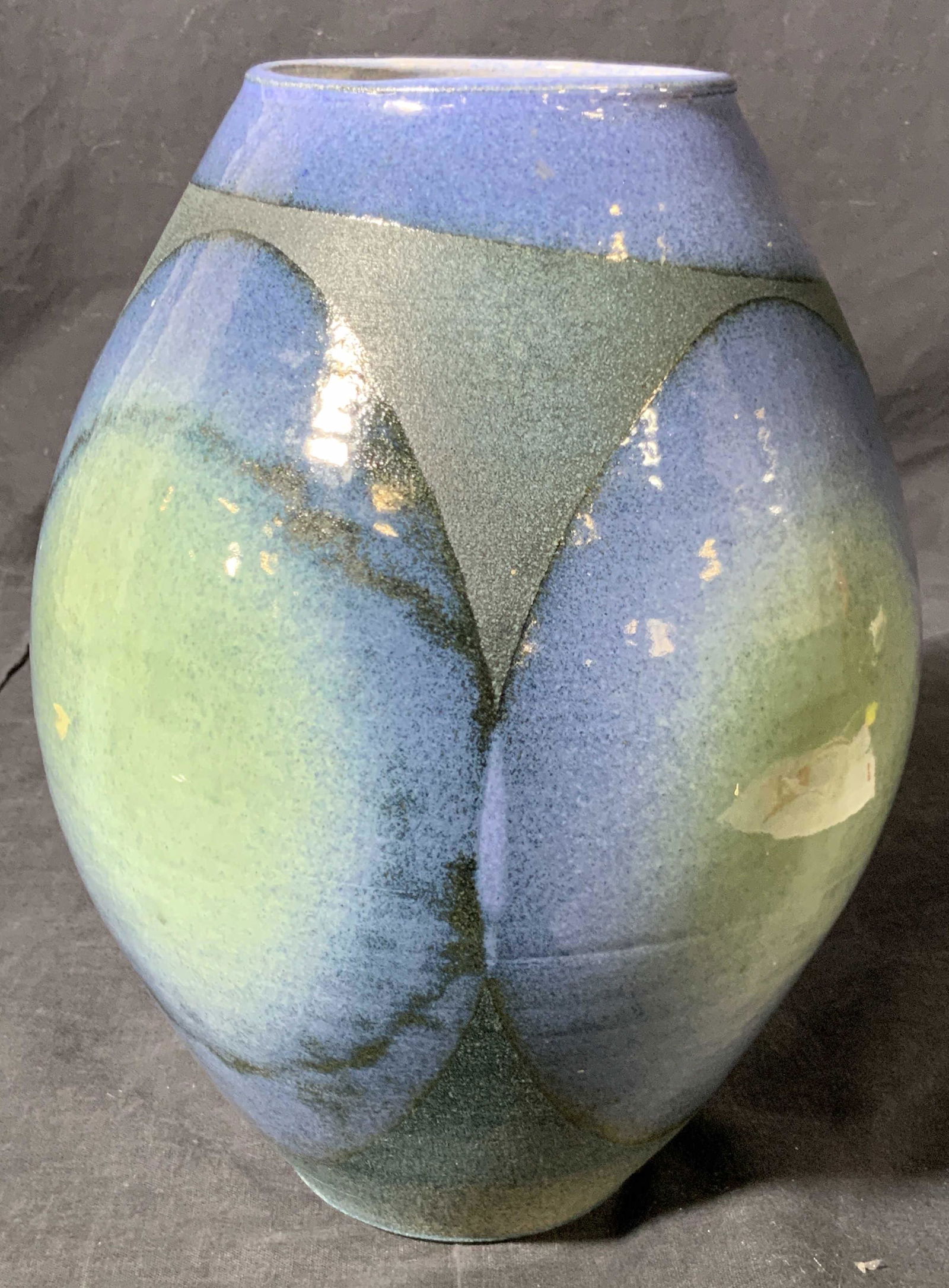 Signed Vintage Blue Green Ceramic Vessel (1 of 7)