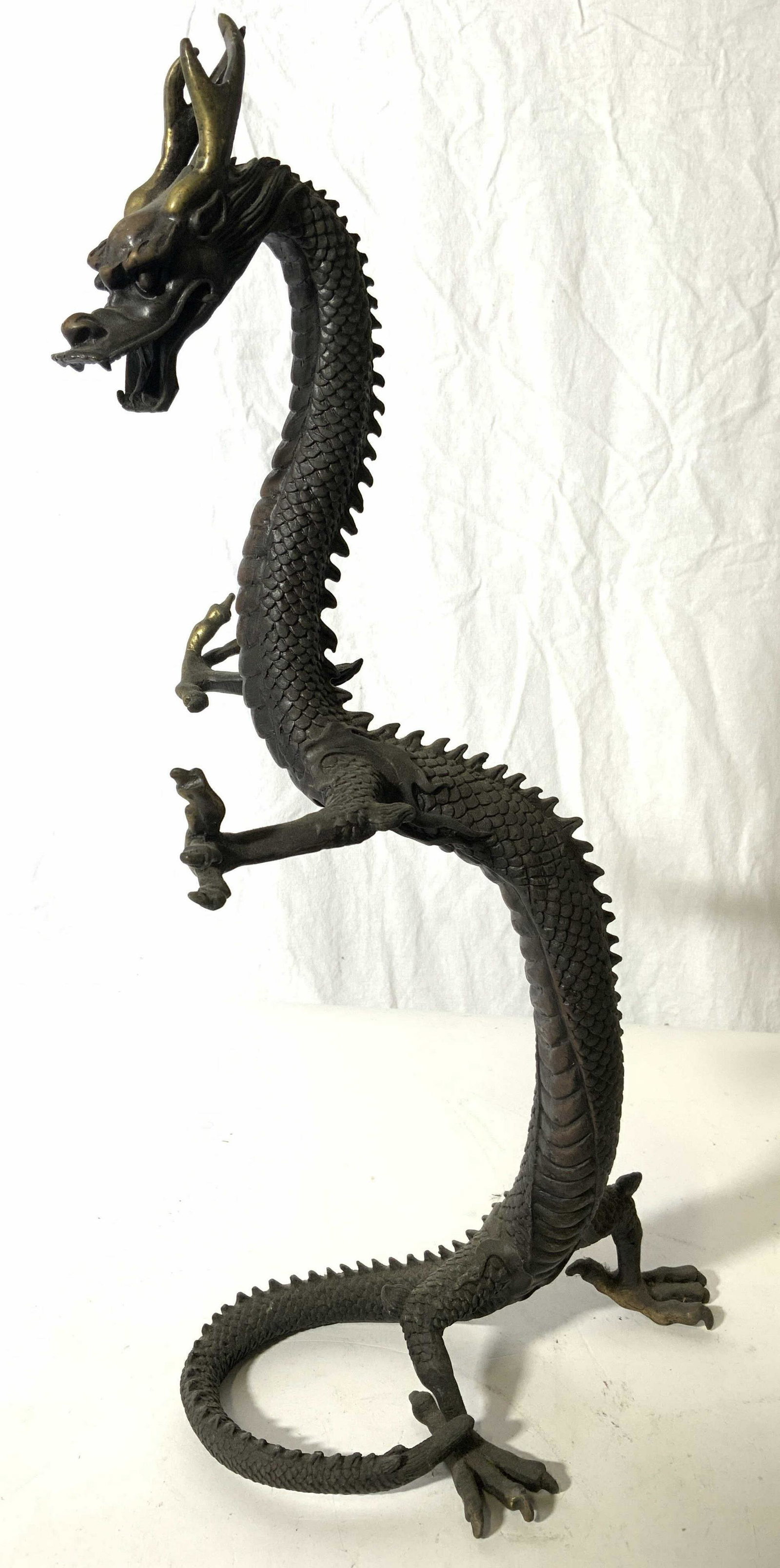 Vintage Standing Brass Dragon Figure Sculpture (1 of 11)