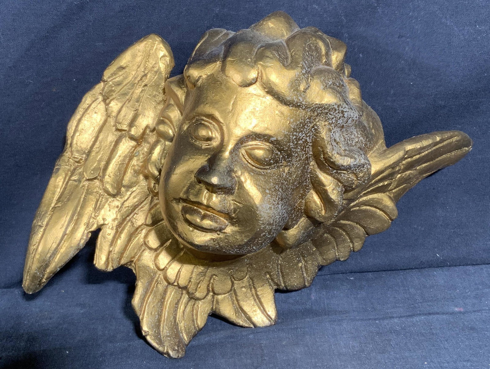 Cast Metal Cherub Bust for Wall (1 of 6)