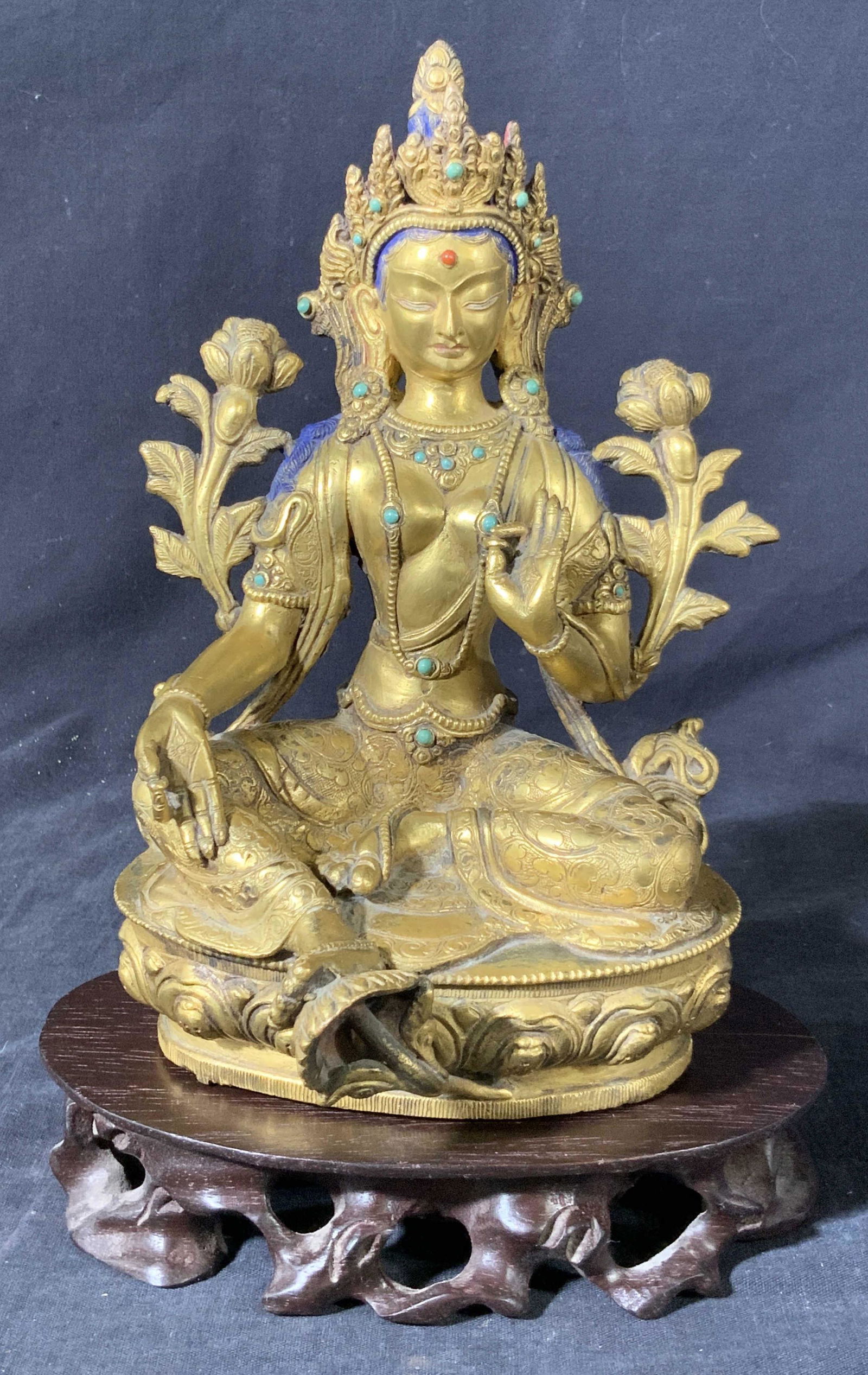 Vintage Brass Nepalese Tara Statue (1 of 12)