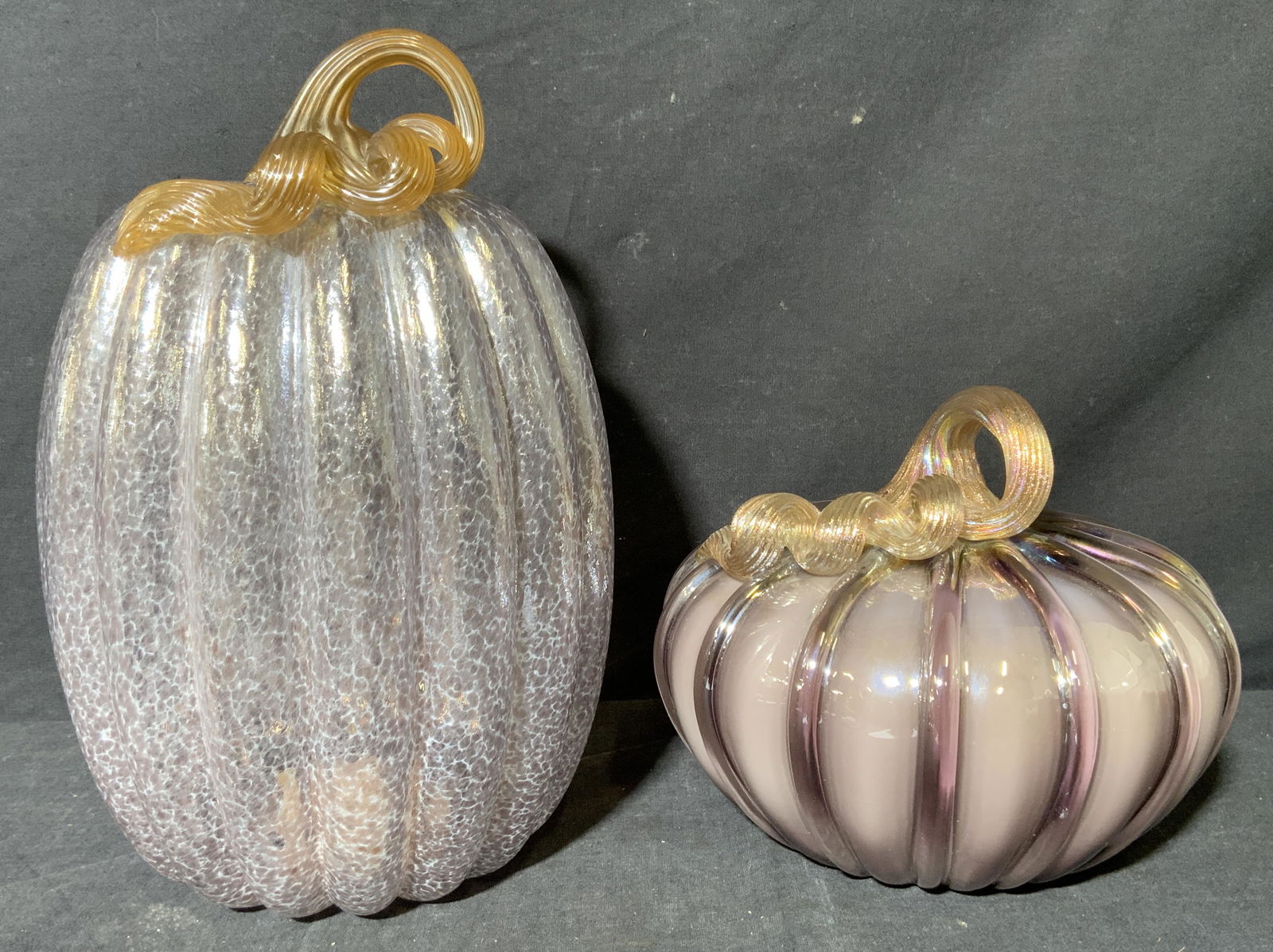 Pair Blown Glass Pumpkins (1 of 10)