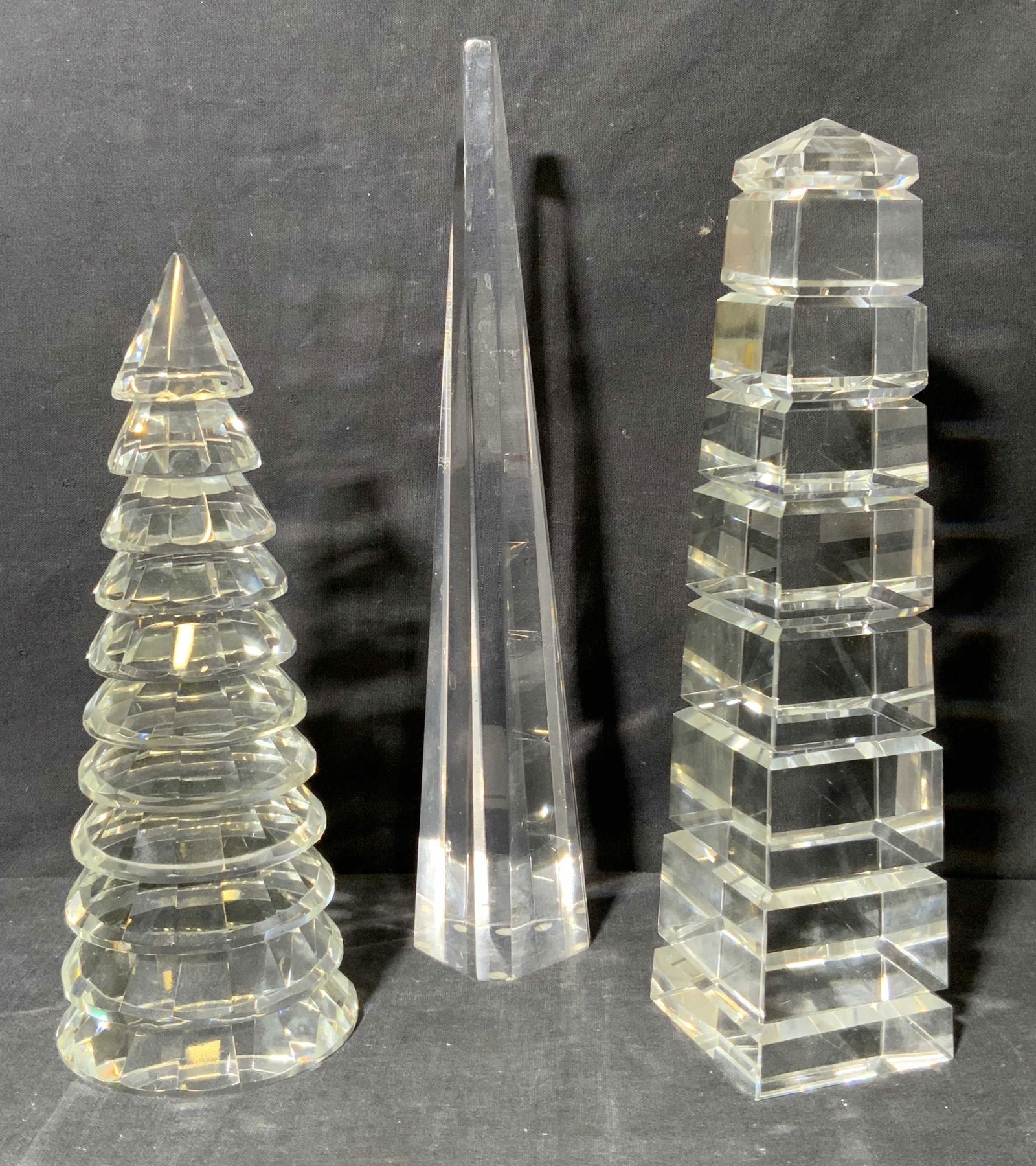 Lot 3 Clear Obelisk Like Desktop Accessories (1 of 9)