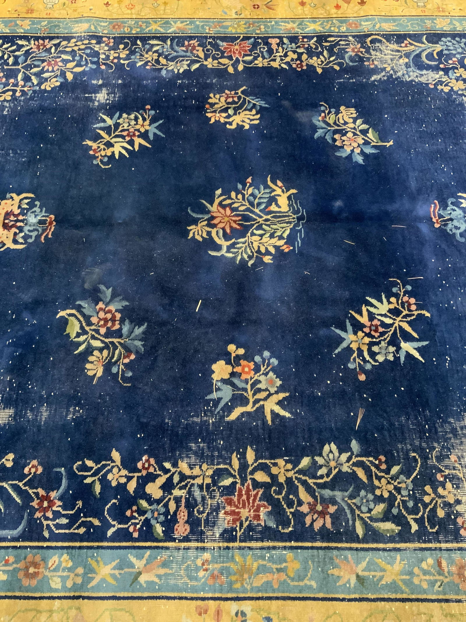 Vntg Handmade Chinese Art Deco Wool Pile  Rug (1 of 10)