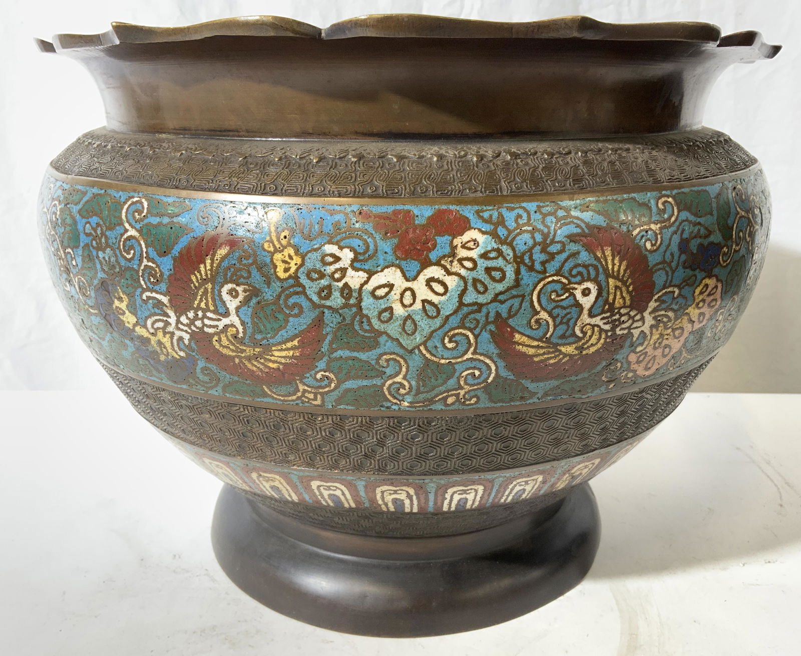 Vintage Asian Enameled & Brass Planter (1 of 10)