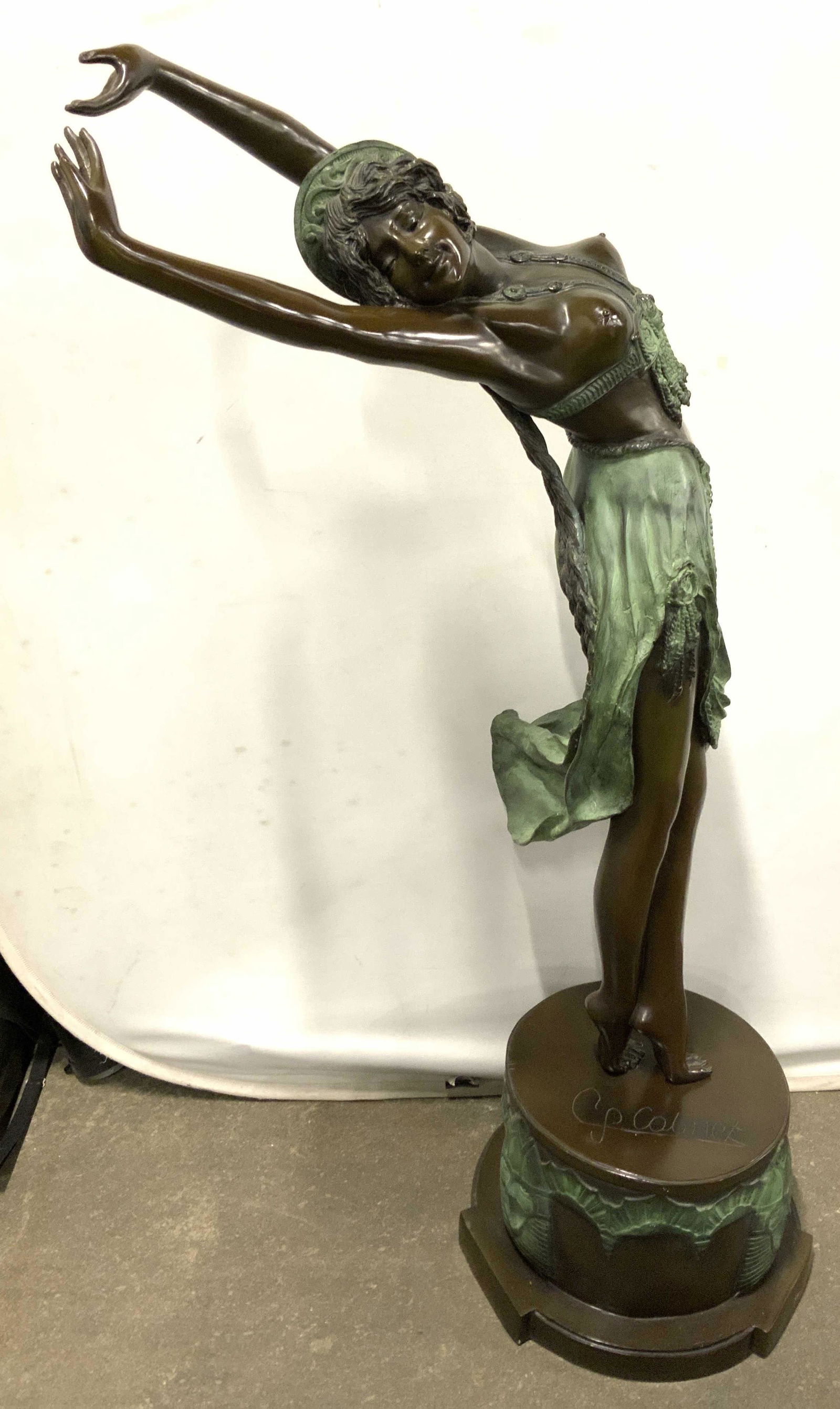 Attr CJ COLINET Dancing Female Sculpture 5 ft H (1 of 20)