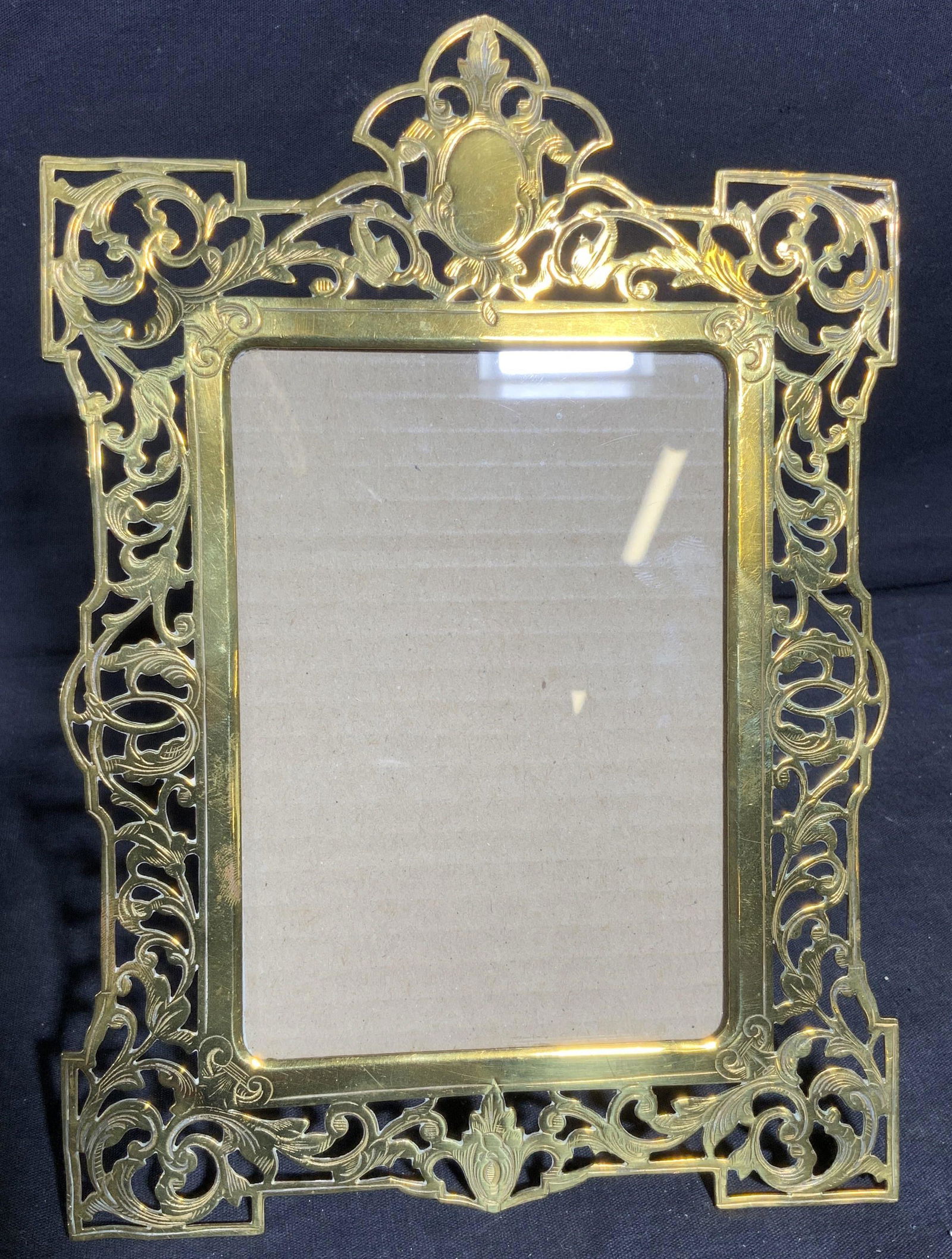 Vintage Art Nouveau Style Brass Filigree Frame (1 of 6)