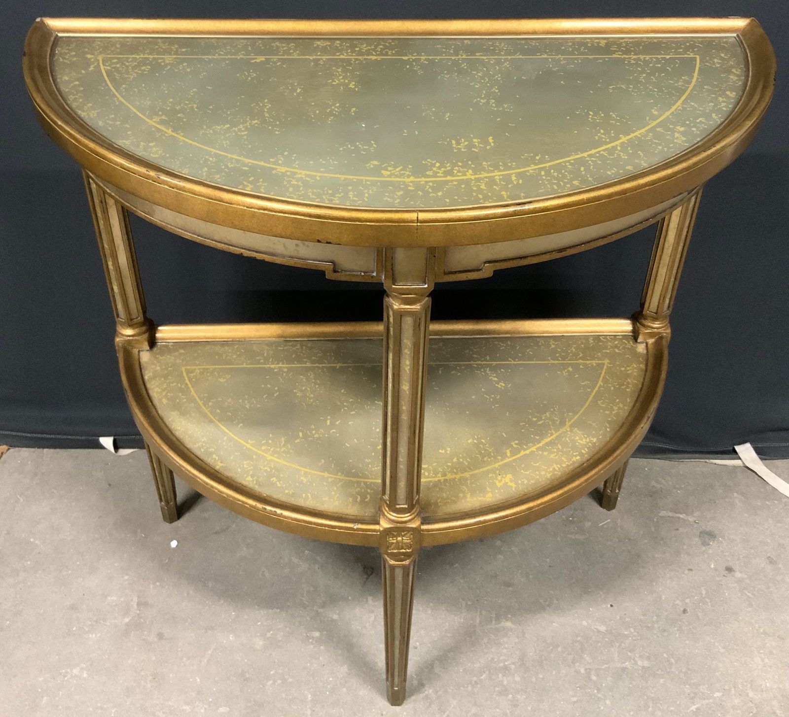 Vintage Demilune Table W Gold Leaf (1 of 10)