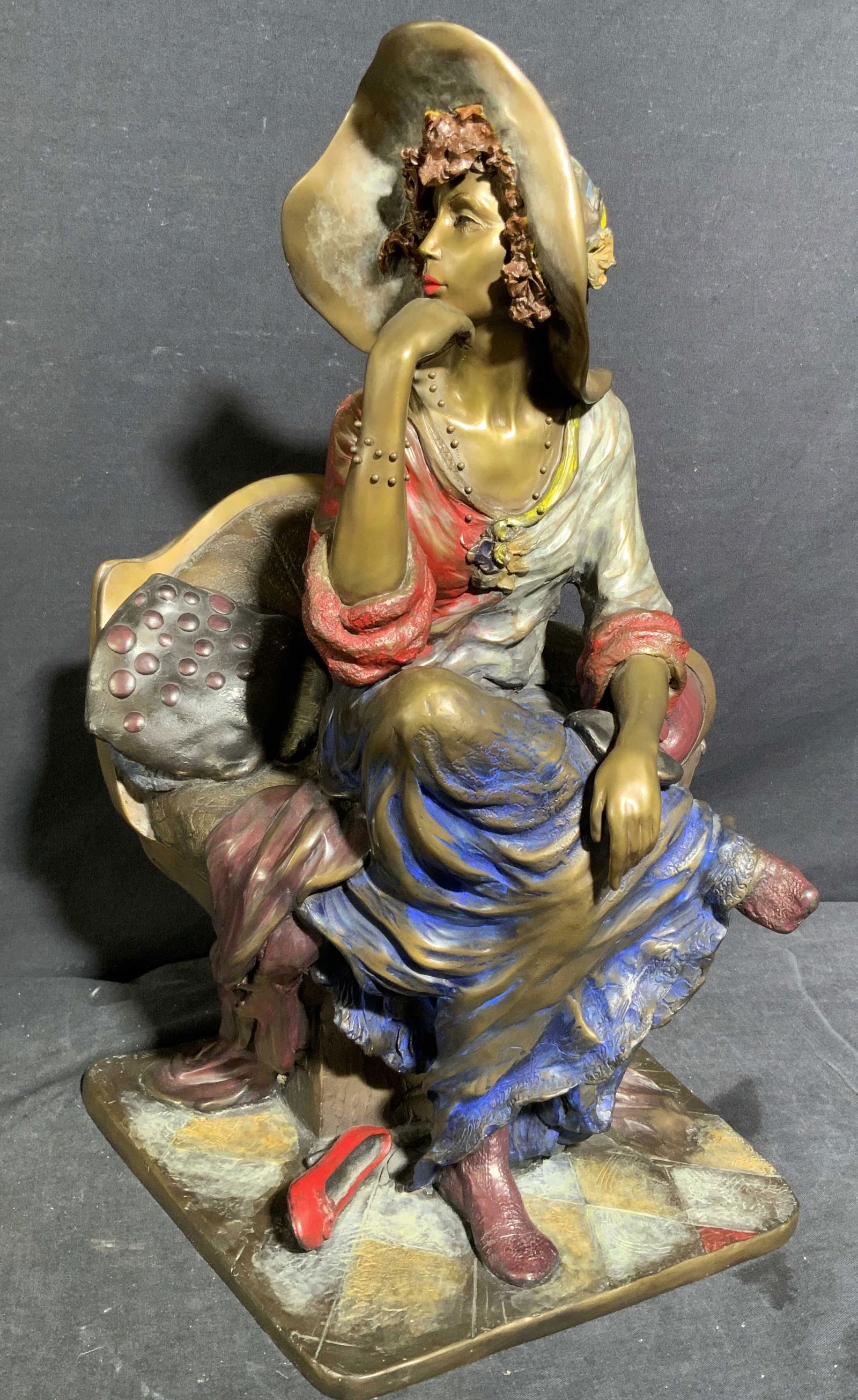 B&R Intl. Bronze Sculpture of Seated Woman (1 of 10)
