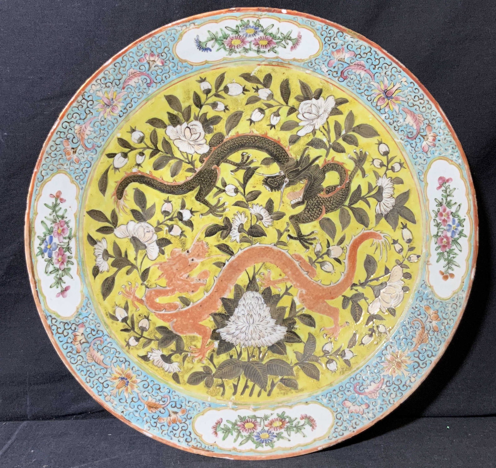 Antique Asian Style Centerpiece Ceramic Plate (1 of 9)
