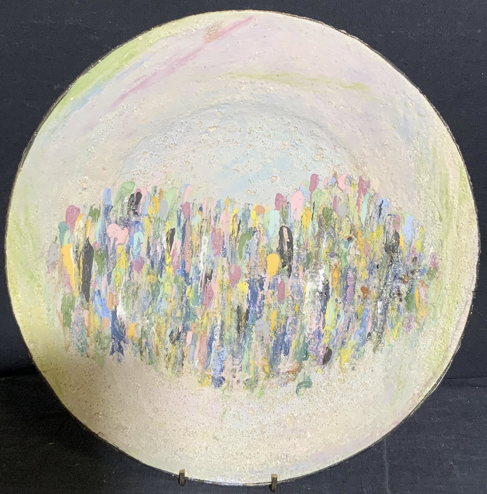 Signed Ceramic Centerpiece Plate w Abstract Design (1 of 9)