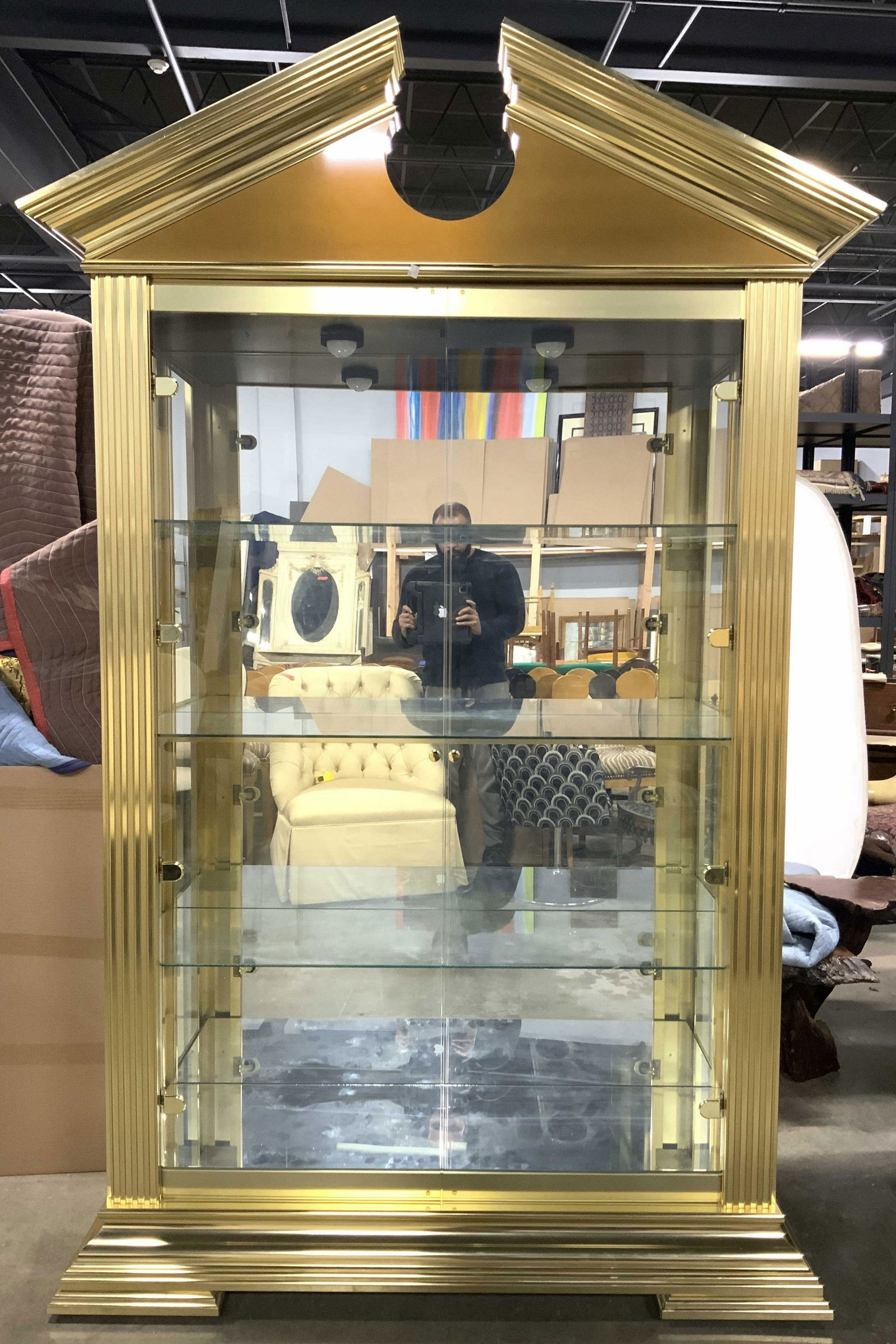 Metal Display Case W Glass Shelves & Doors (1 of 12)