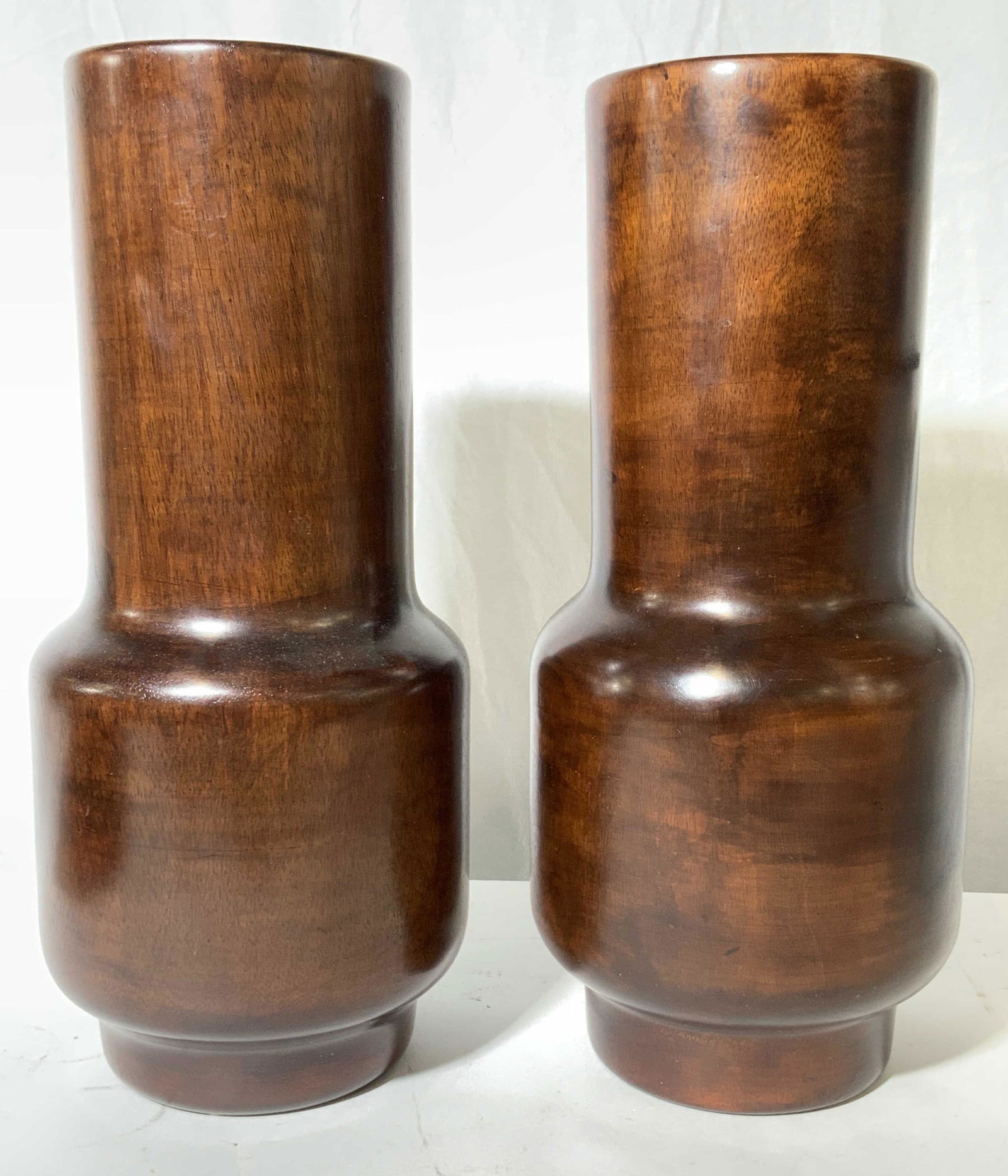 Pair Donna Karen MCM Style Wood Vessels (1 of 6)