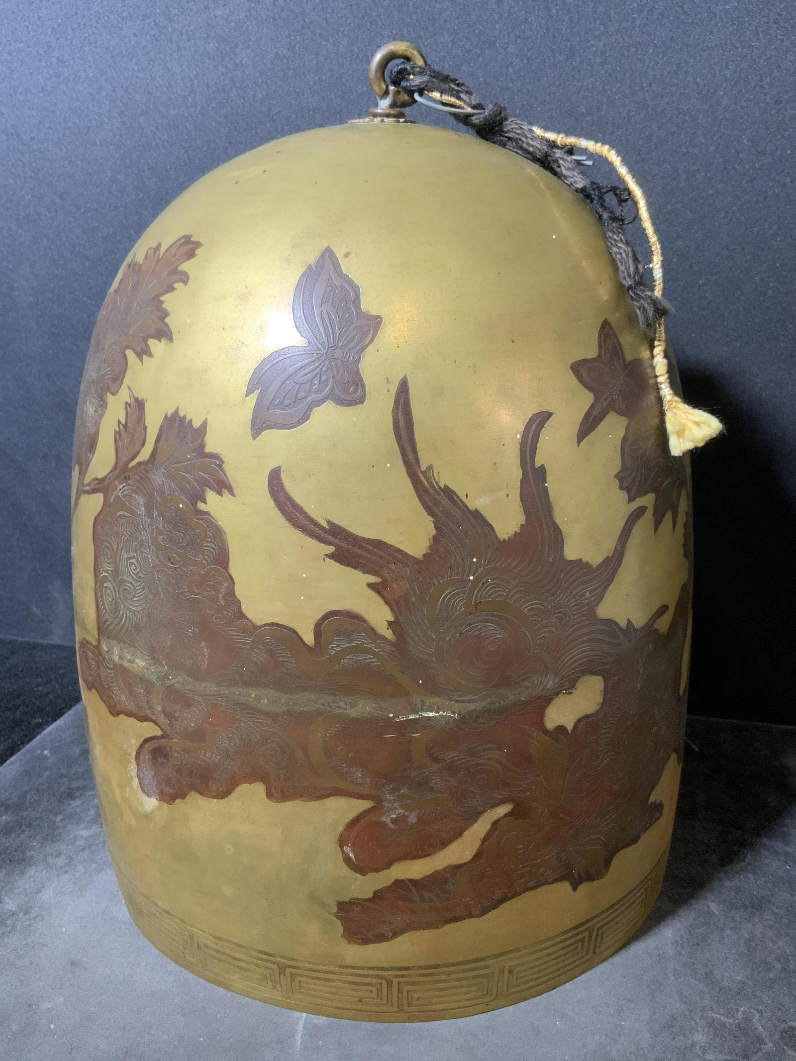 Etched Asian Style Brass Bell (1 of 10)