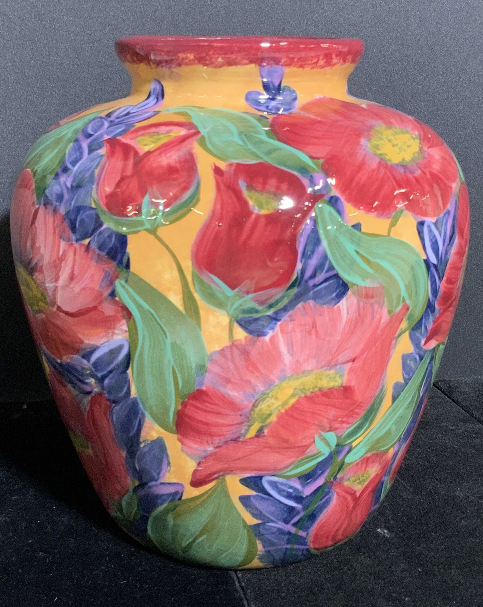 Vintage LESAL Handcrafted Ceramic Floral Vase, CA (1 of 11)