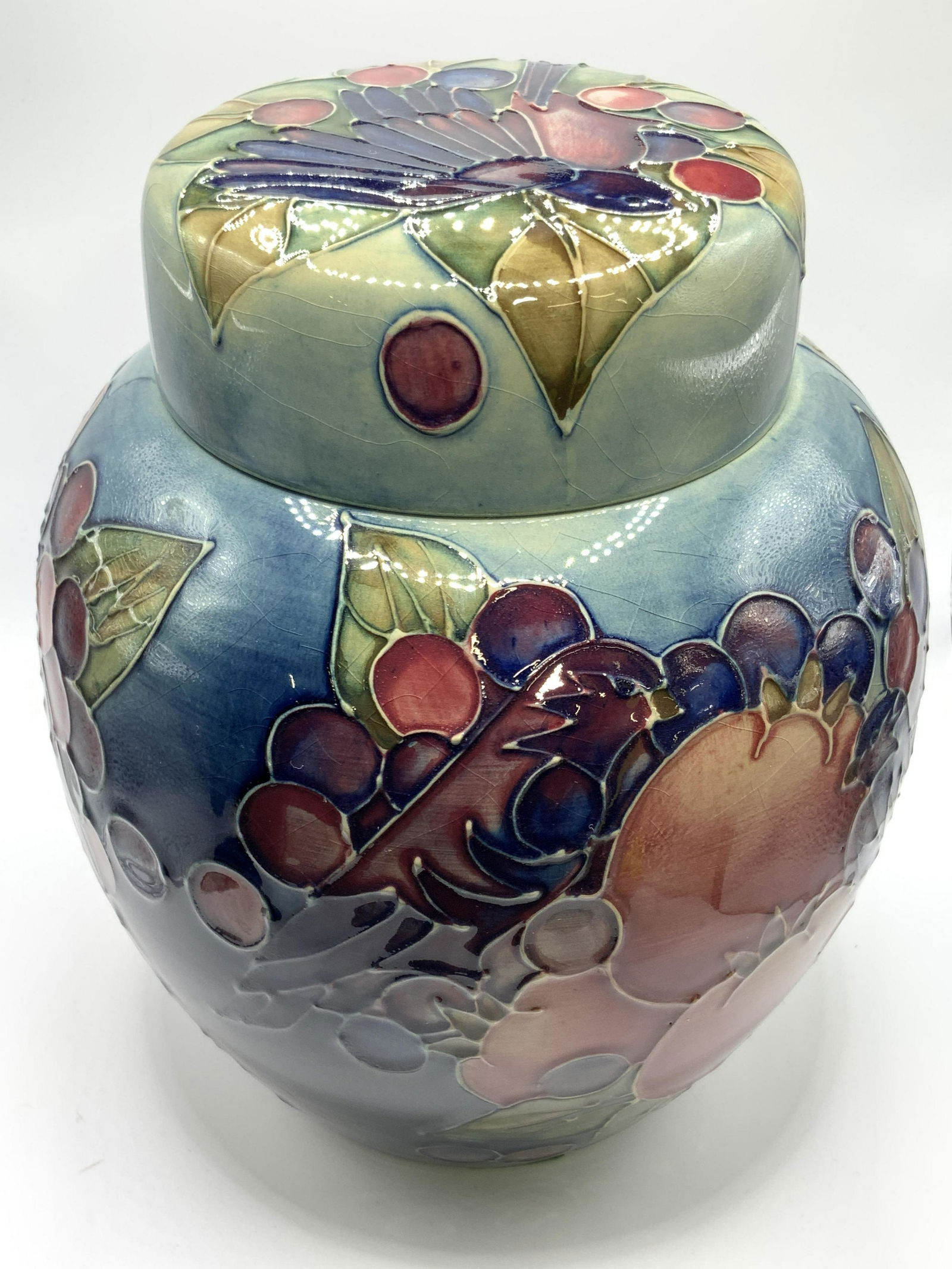 Vintage MOORCROFT Signed Pomegranate Pottery Jar (1 of 16)