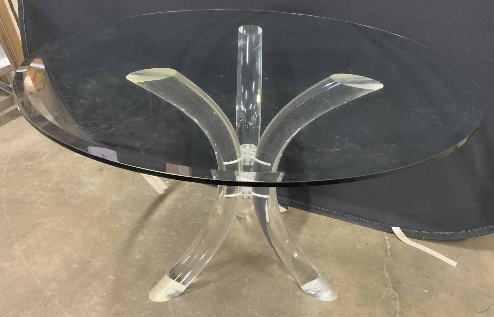 Vintage MCM Glass Topped Lucite Table circ 1970s (1 of 10)