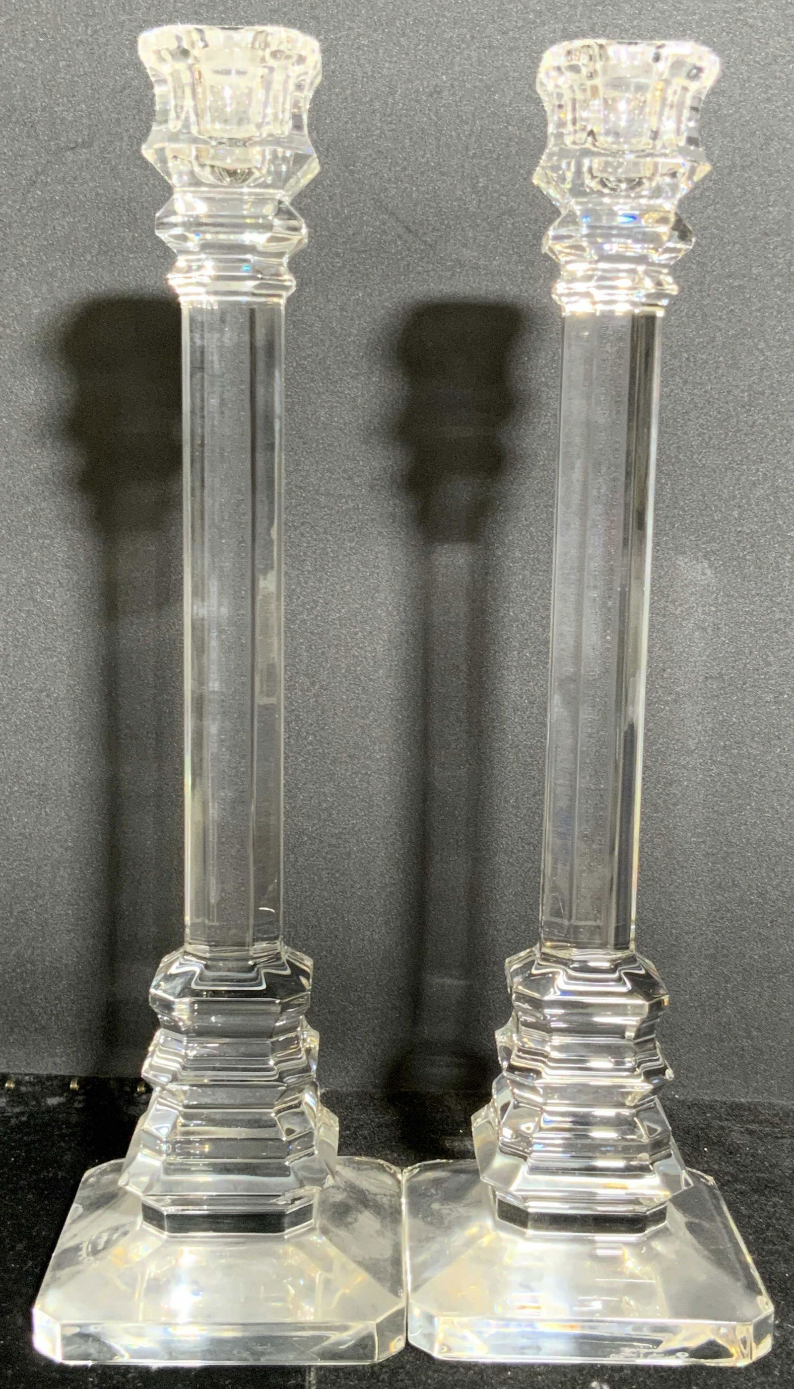 Pair VAL ST. LAMBERT French Crystal Candlesticks (1 of 13)