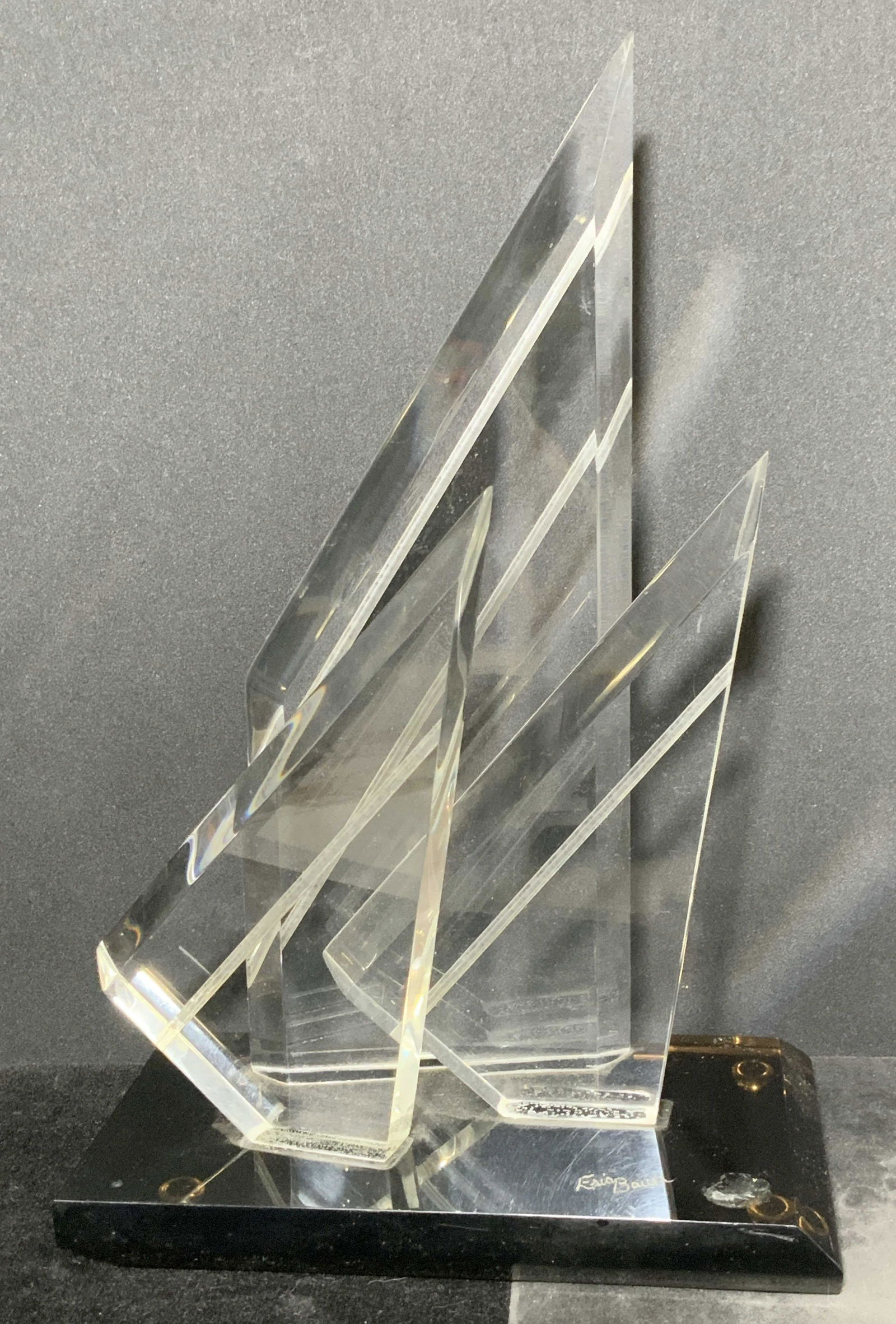 Eric BAUER signed Lucite Sailboat Sculpture (1 of 9)