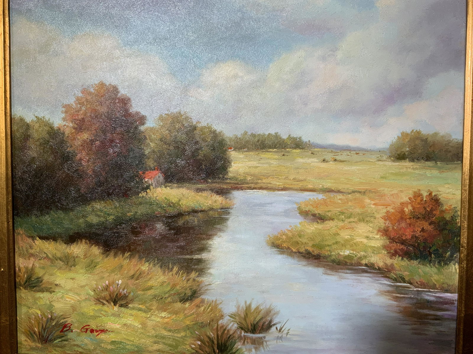 B. GEORGE Signed Impressionist Landscape (1 of 9)