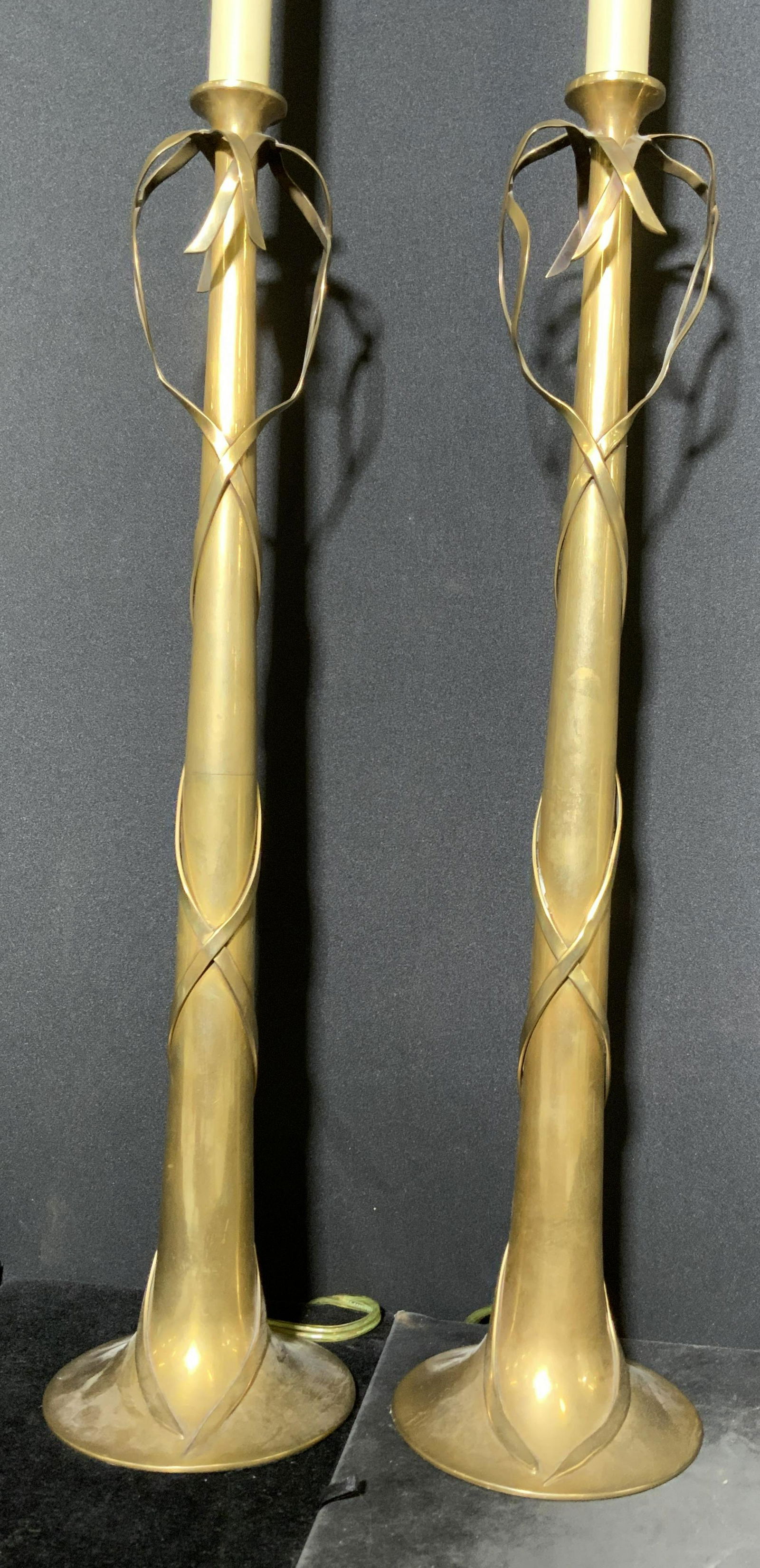 Pair Brass Tabletop Lamps (1 of 10)