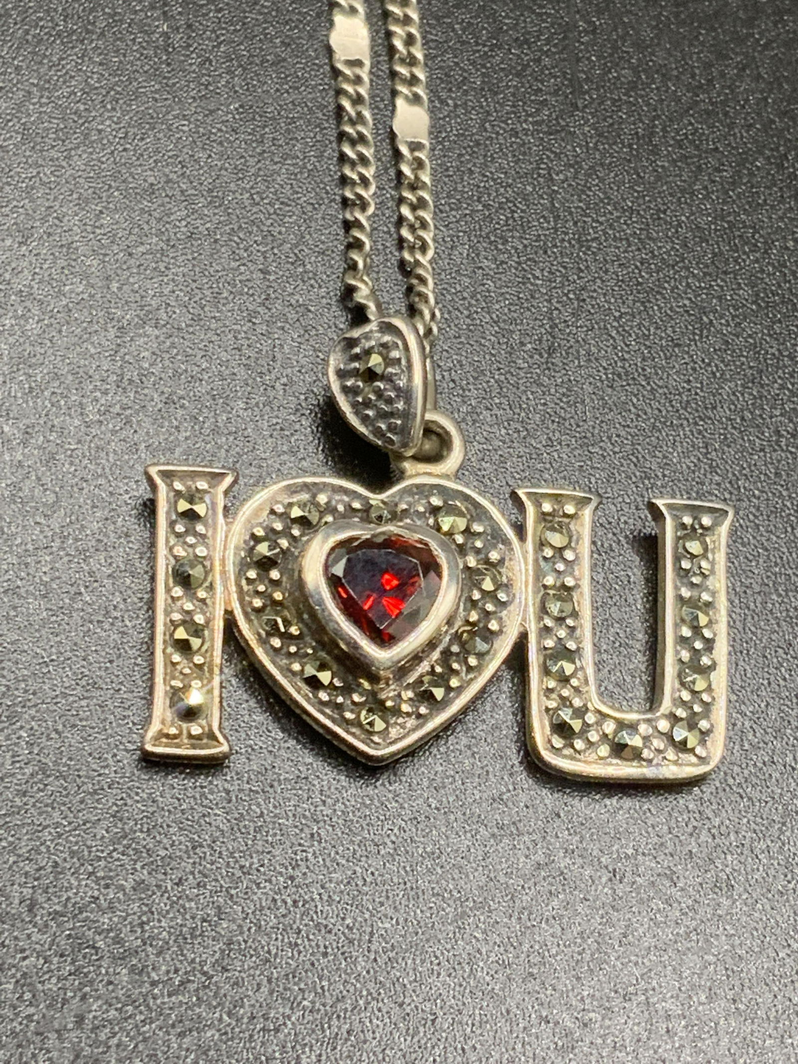 STERLING SILVER I Love You Crystal Necklace (1 of 11)