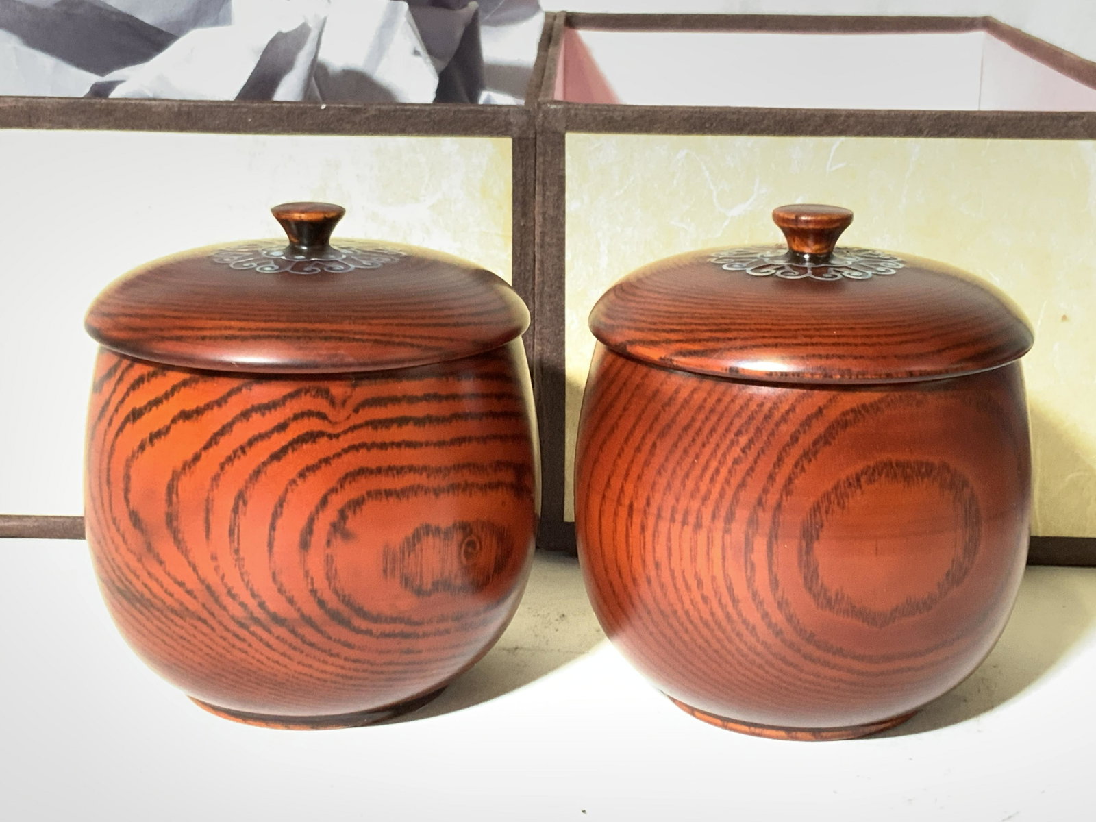 Set of Lacquerware & MOP Cups & Saucers ORG Box (1 of 15)