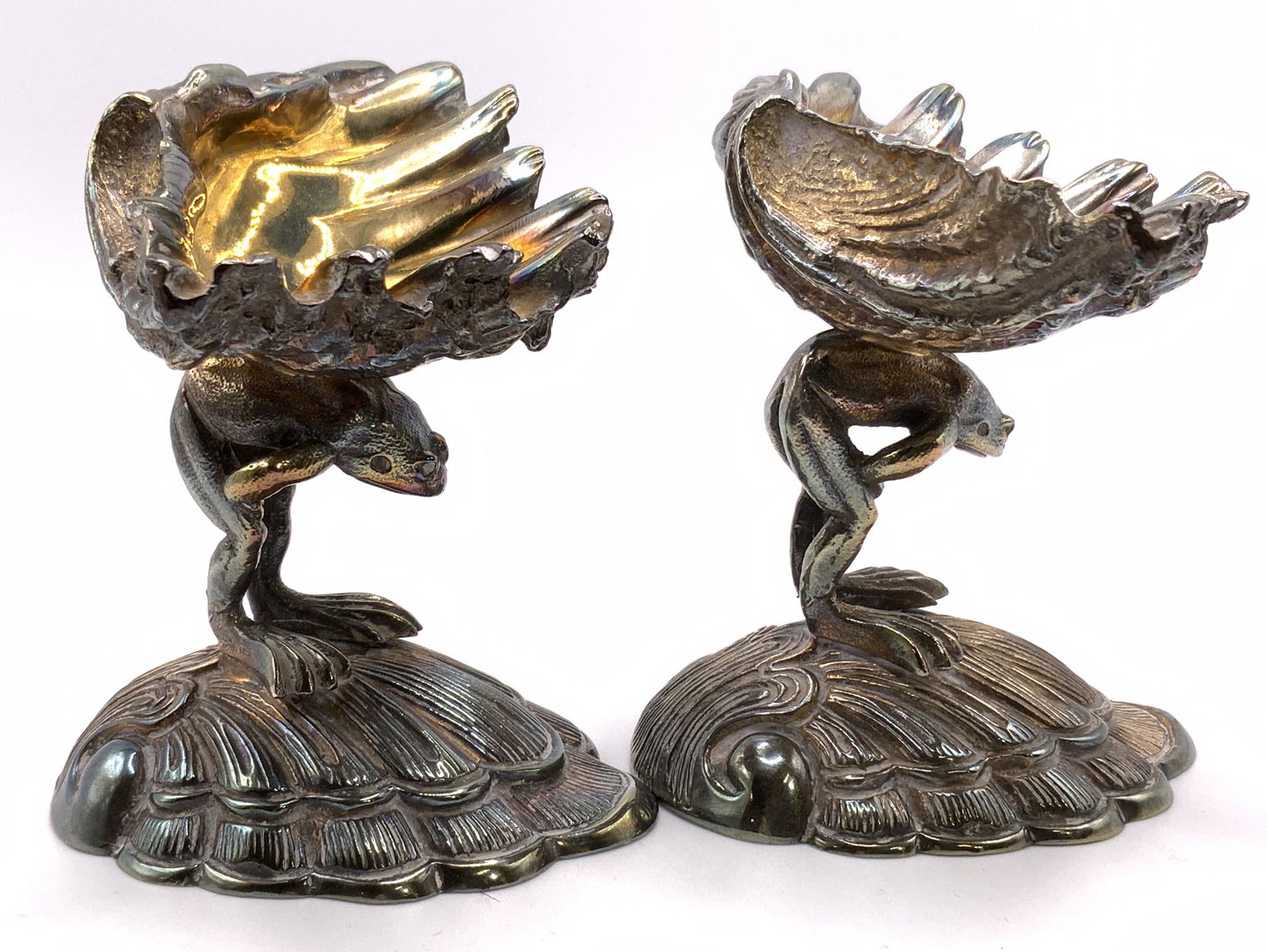 Lot 2 Silver Plated Frog Pedestal Bowls (1 of 10)