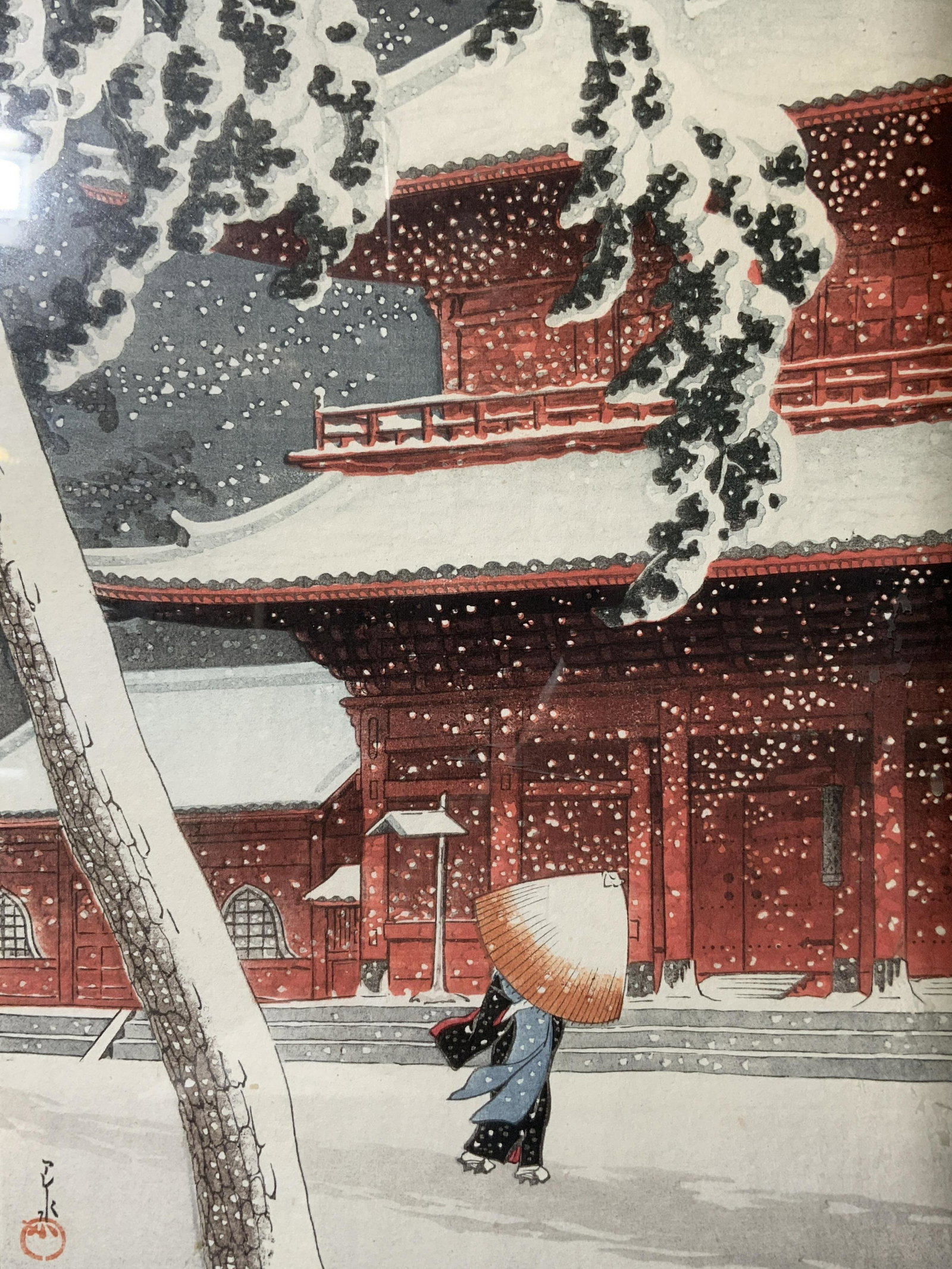 HASUI KAWASE Zojoji Temple Japanese Woodblock (1 of 13)