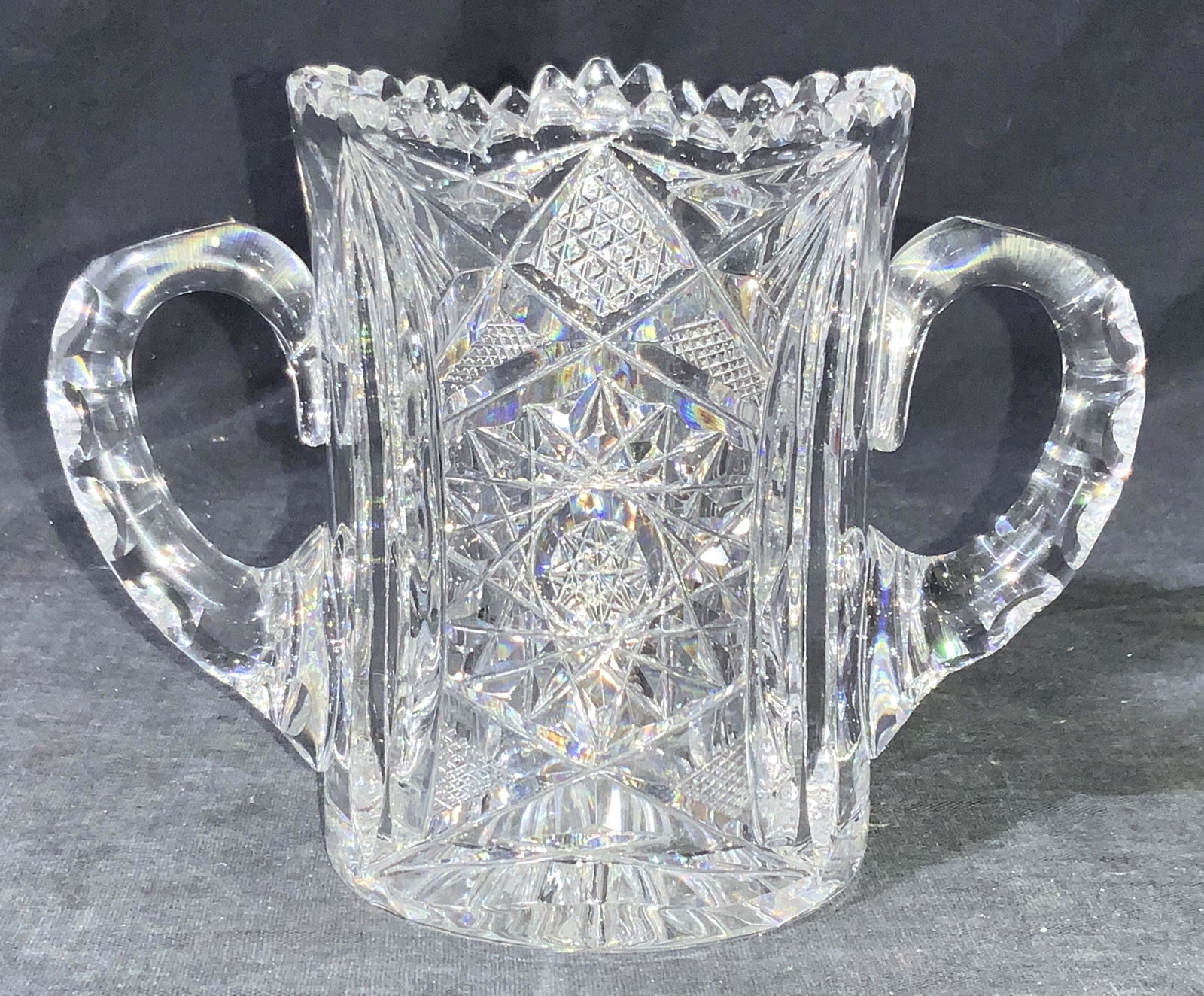 Vintage Hand Cut Crystal Handled Vessel (1 of 8)
