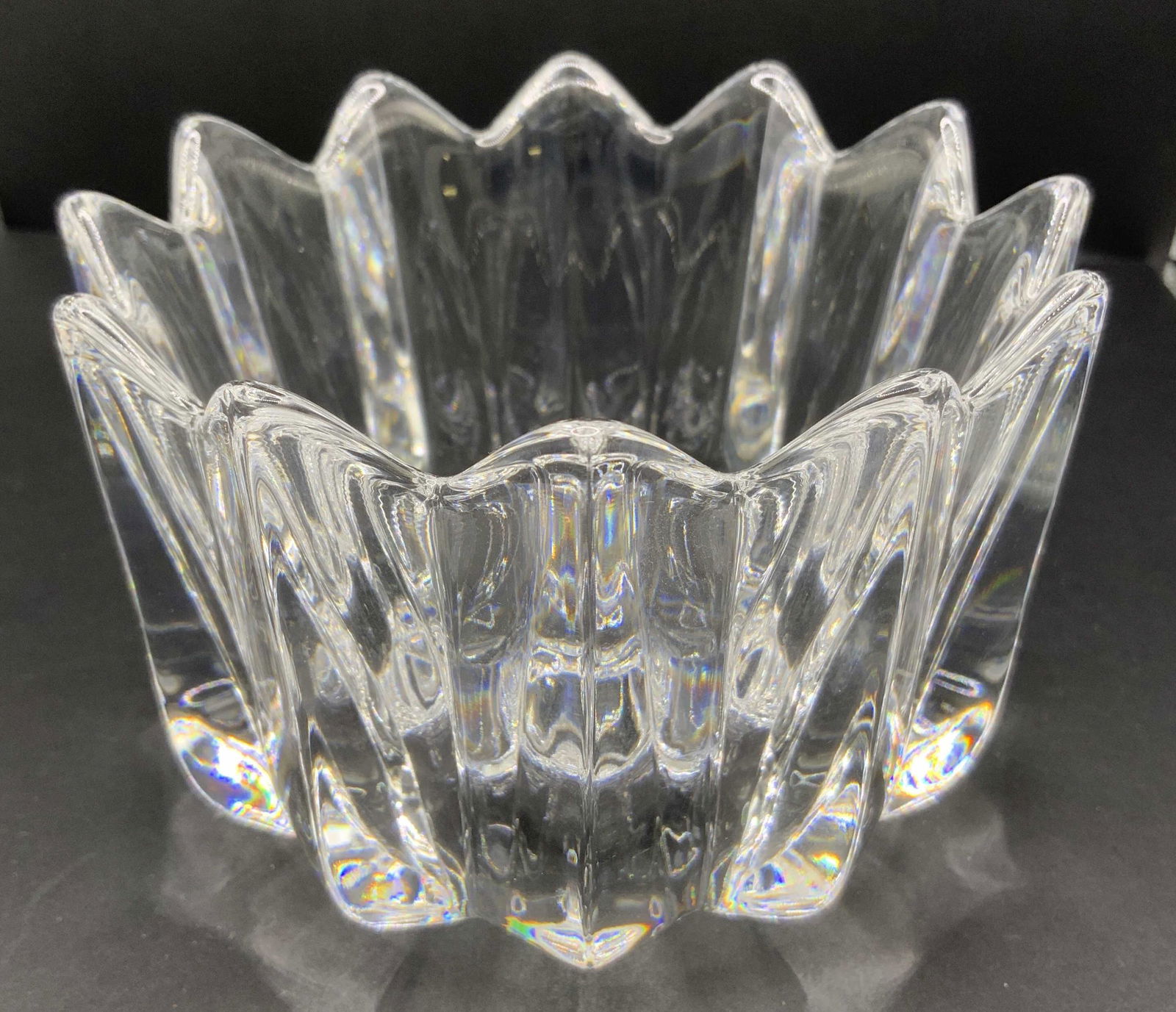 Signed ORREFORS Cut Crystal Vessel (1 of 8)