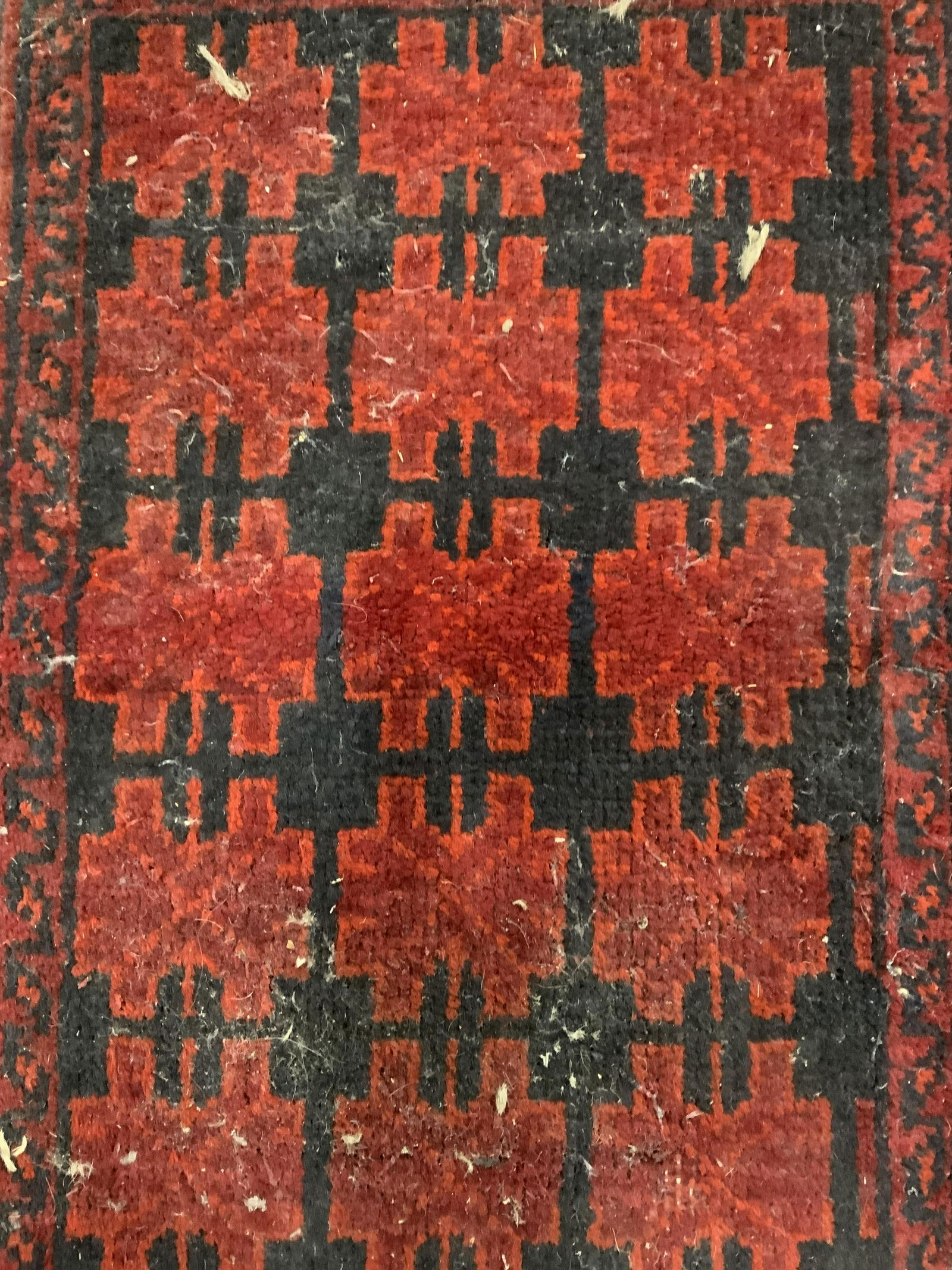 Vintage Handmade Fringed Wool Rug (1 of 8)