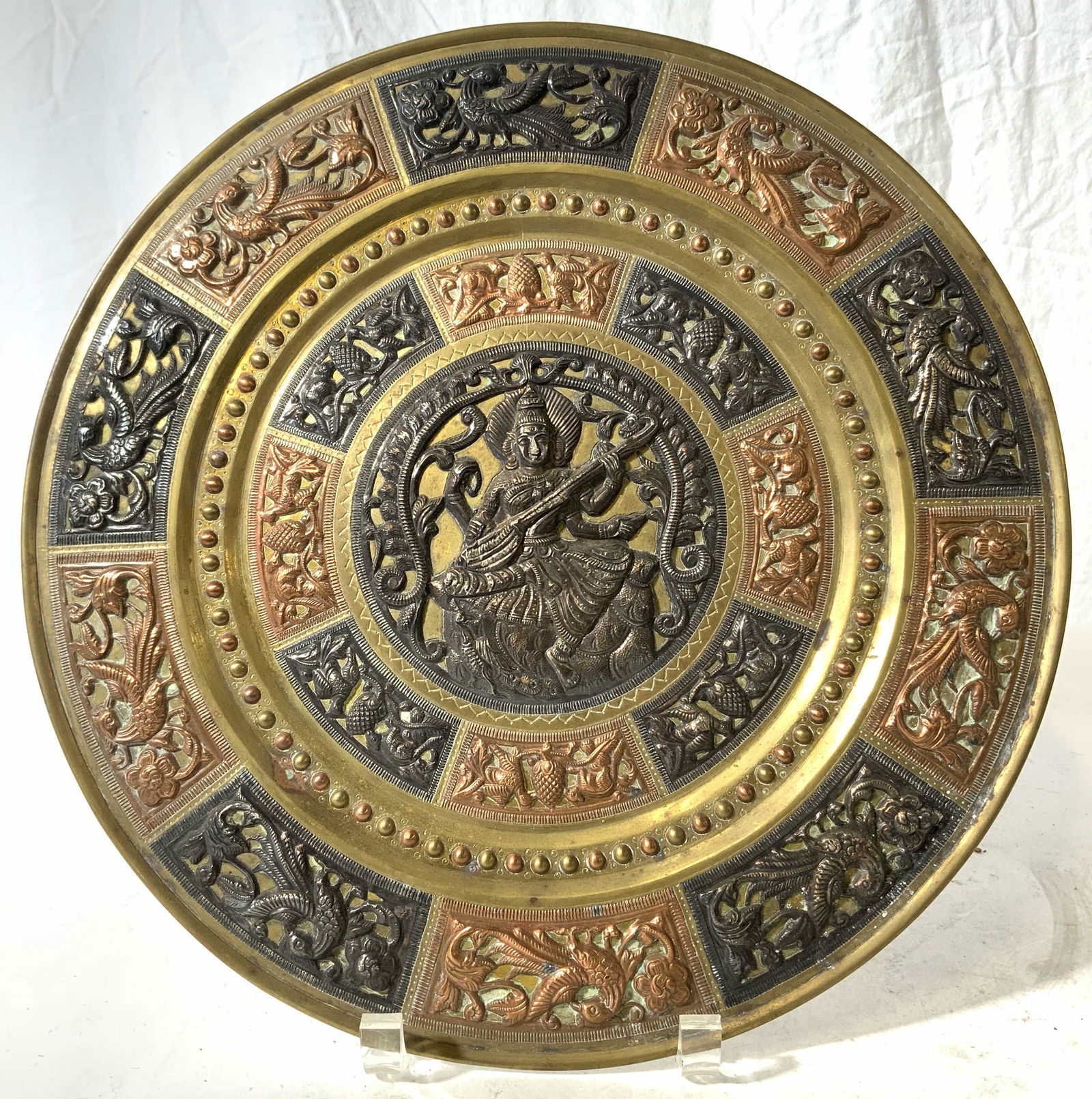 Vtg Brass Wall Decor W Buddha Medallion Center (1 of 8)