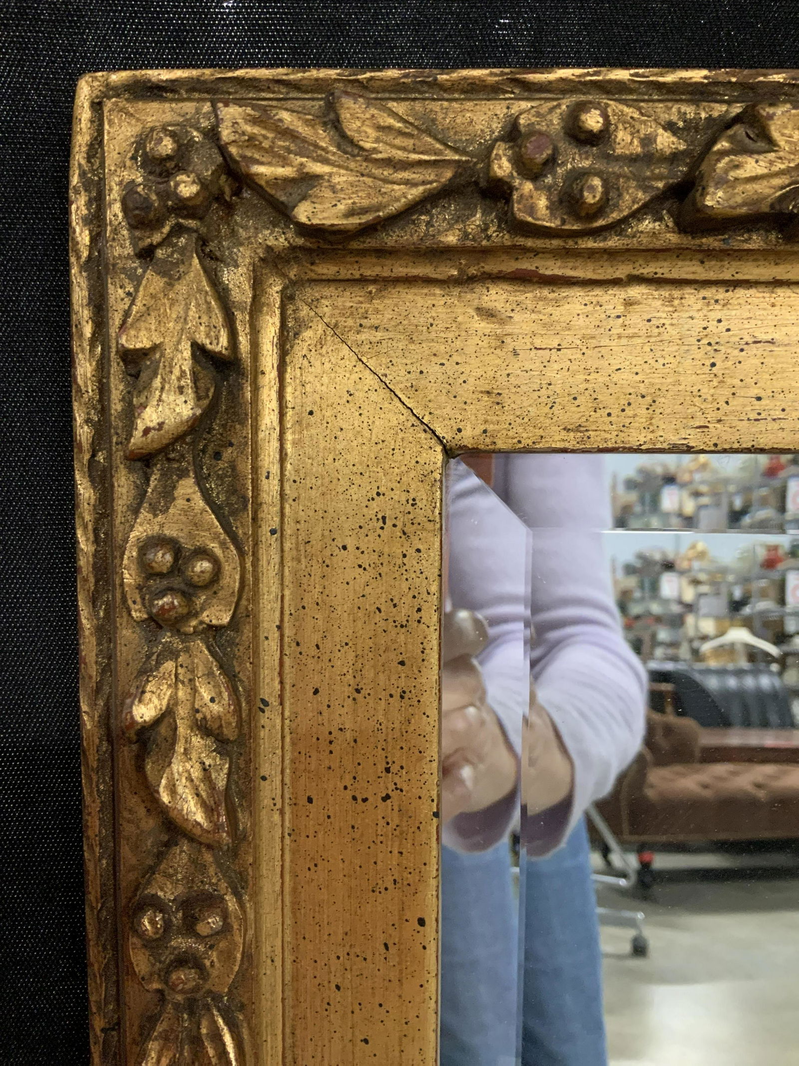 Vintage Gold Leafed Carved Wood Mirror (1 of 11)