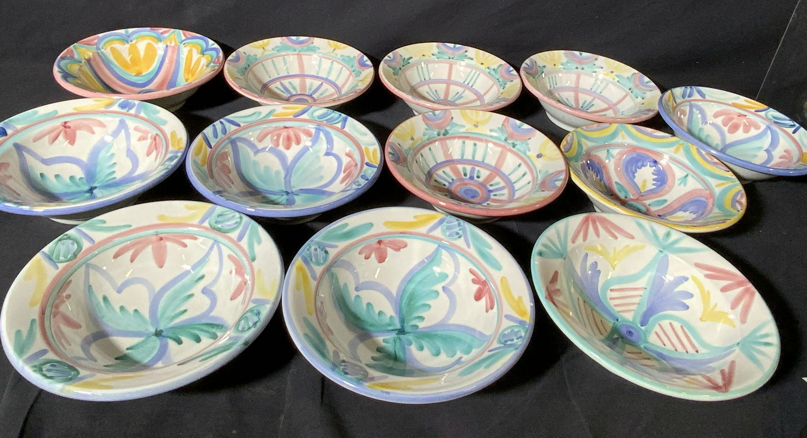 Lot 12 Hand Painted Italian Ceramic Bowls (1 of 11)