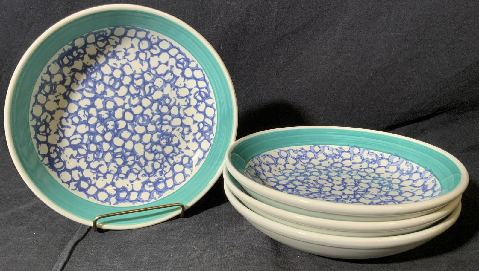 Set 4 Hand Painted Italian Ceramic Plates (1 of 9)