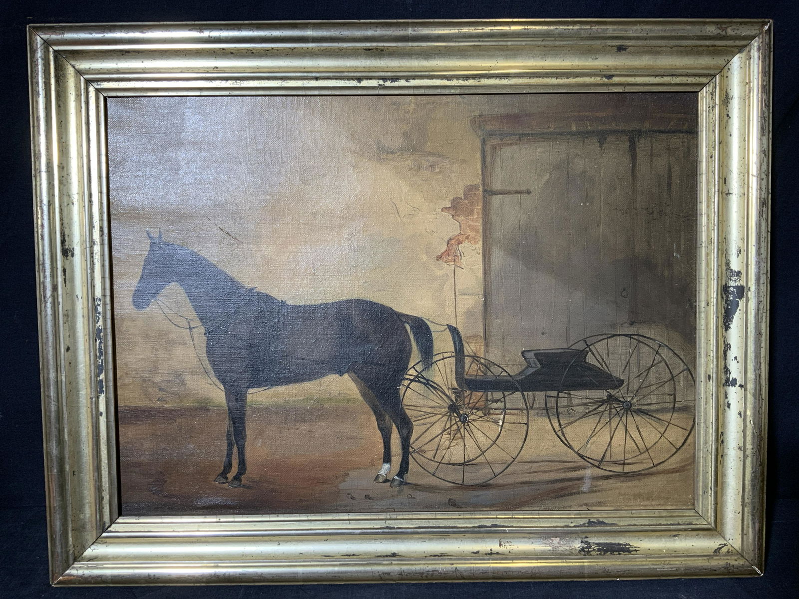 Horse Drawn Buggy Oil on Canvas (1 of 7)