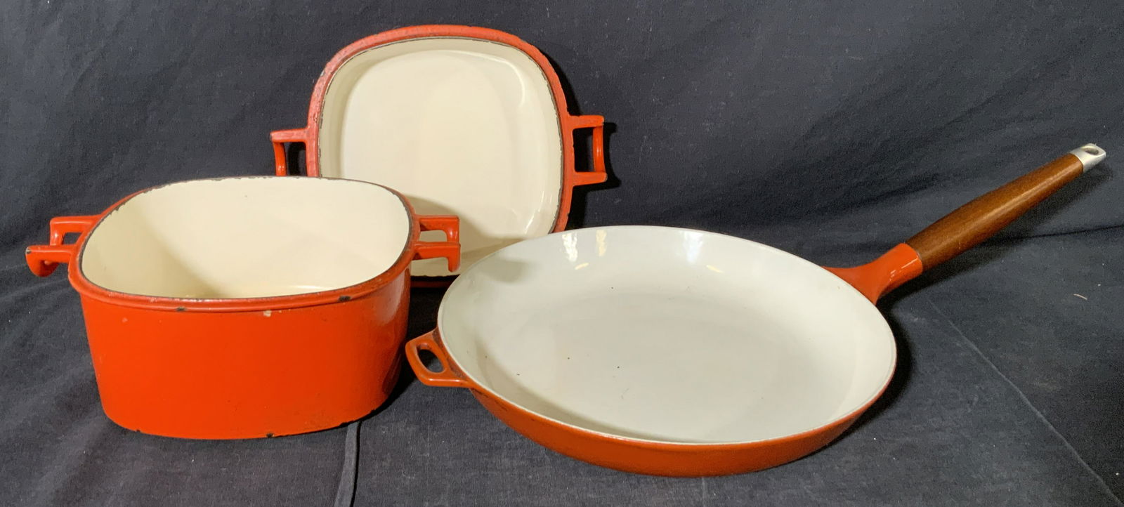 Lot 2 Vintage Orange Enamel Cookware (1 of 8)