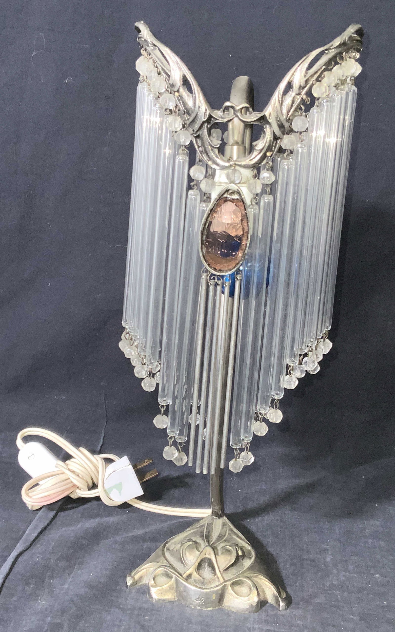 Signed Vintage Art Nouveau Art Glass Table Lamp (1 of 11)