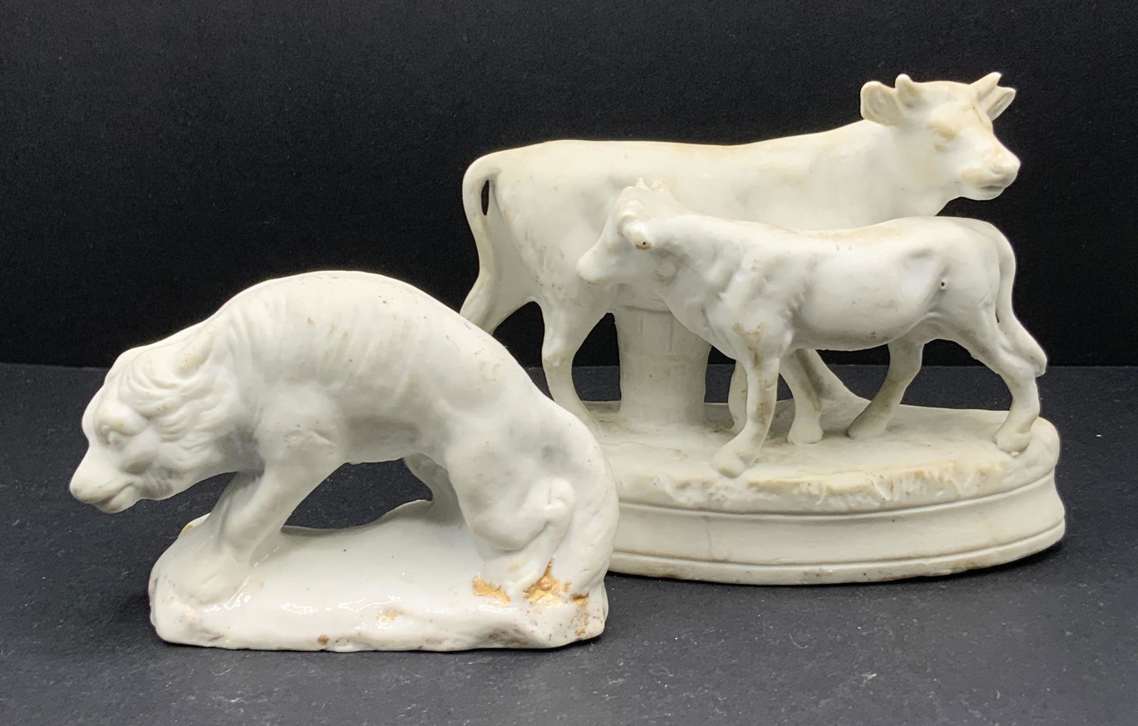Lot 2 Vntg White Bisque Porcelain Animal Figurals (1 of 11)