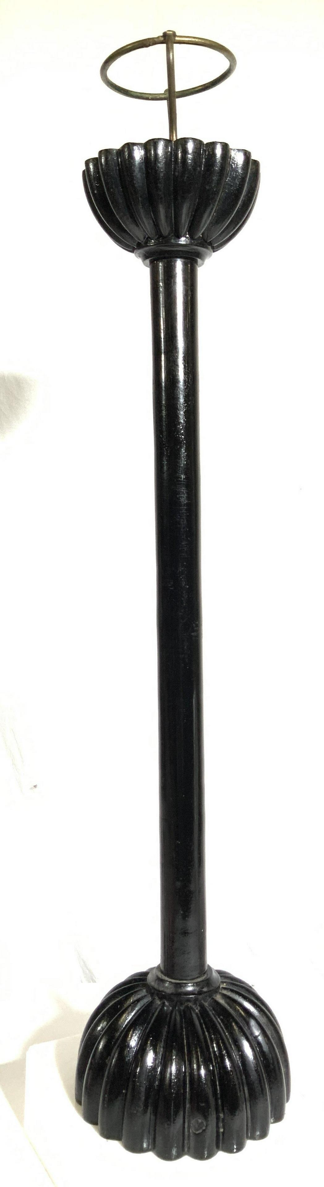 Black Lacquered Pedestal Candlestick (1 of 9)