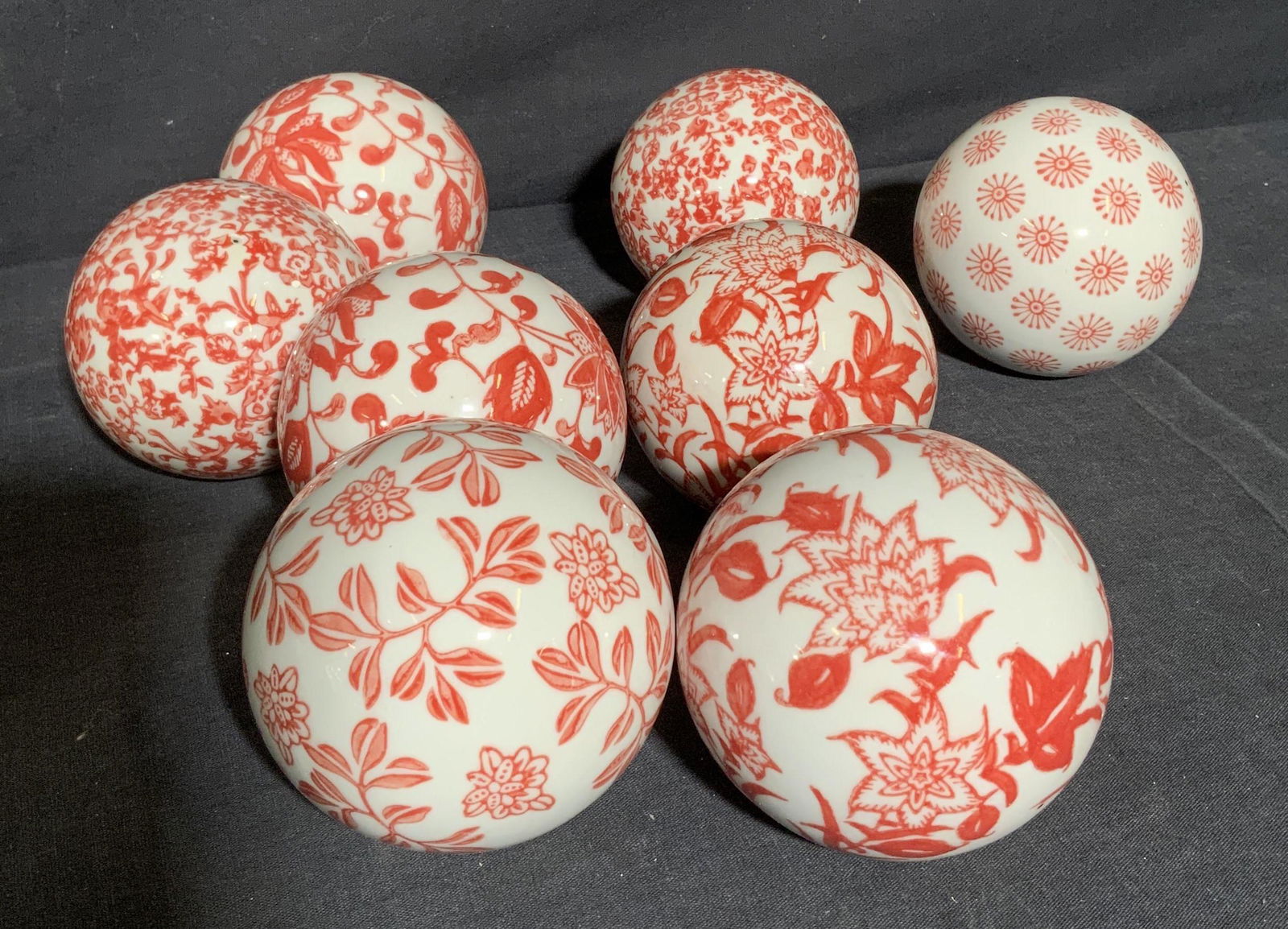 7 pc Floral Blown Glass Balls for Centerpiece (1 of 5)