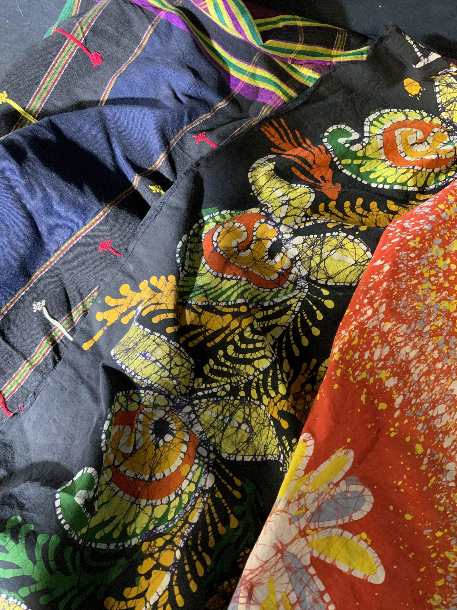 Lot 3 African Batik Fabric Scarves and Shawls (1 of 5)