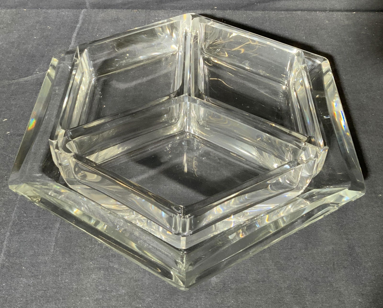 Hexagonal Glass Plate and Dishes (1 of 8)