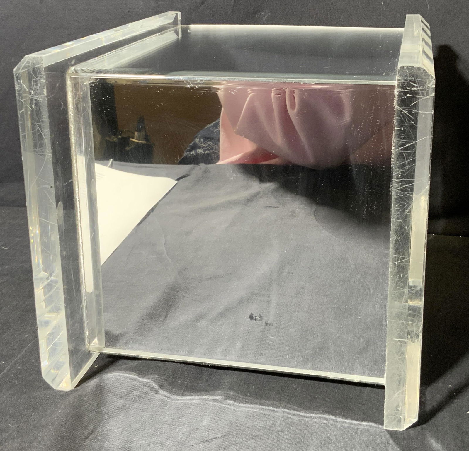 Mirrored Paneled Lucite Style Vessel (1 of 8)