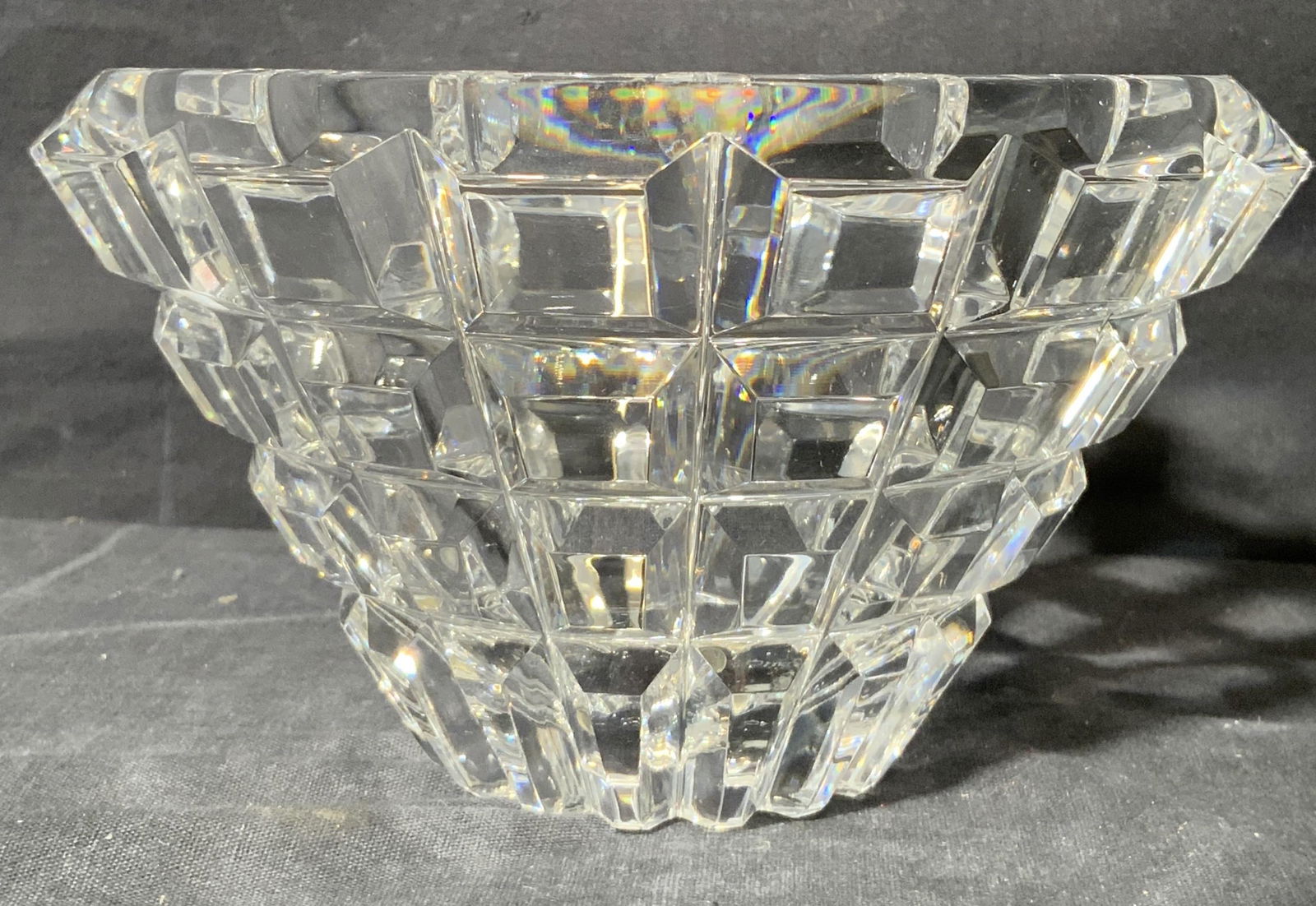 ORREFORS SWEDEN Cut Crystal Grid Bowl (1 of 7)