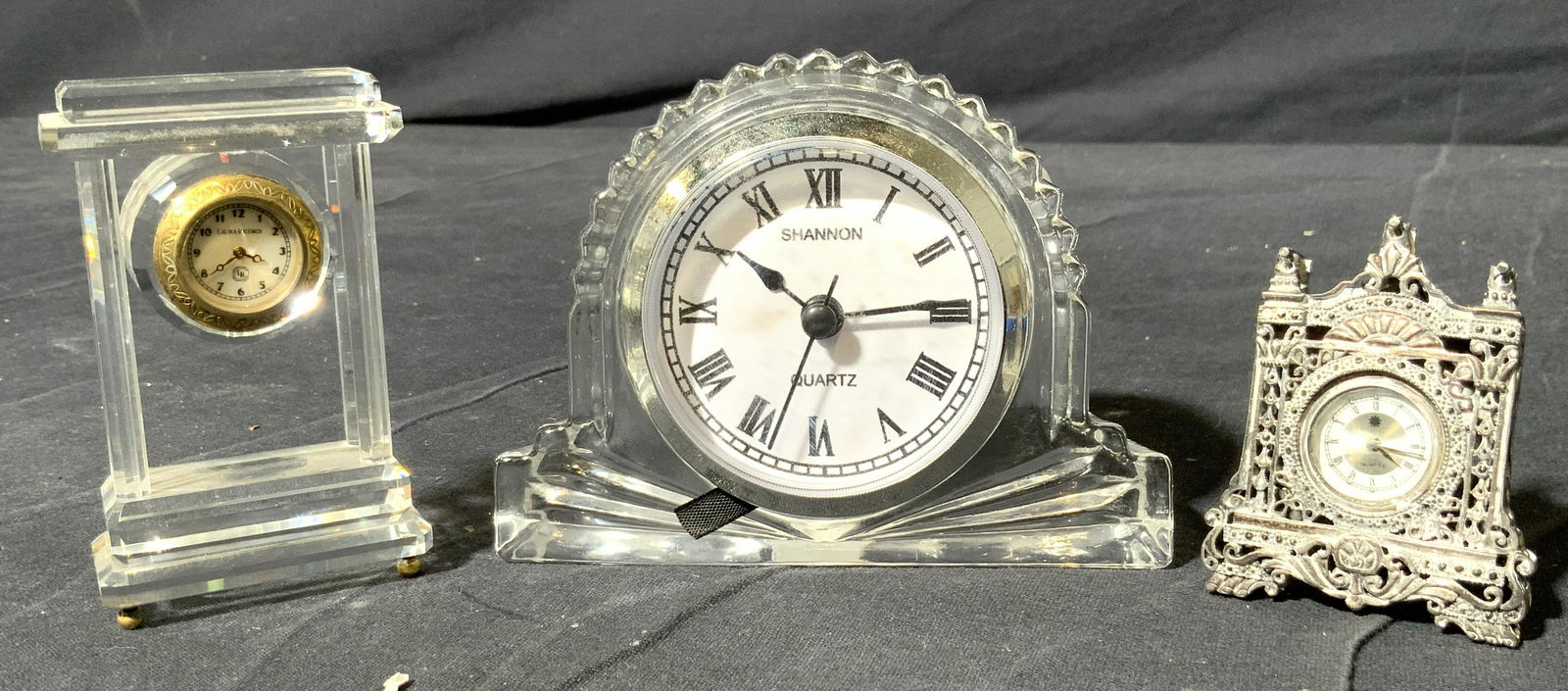Lot 3 Desk Clocks Including 1 Sterling Silver (1 of 8)