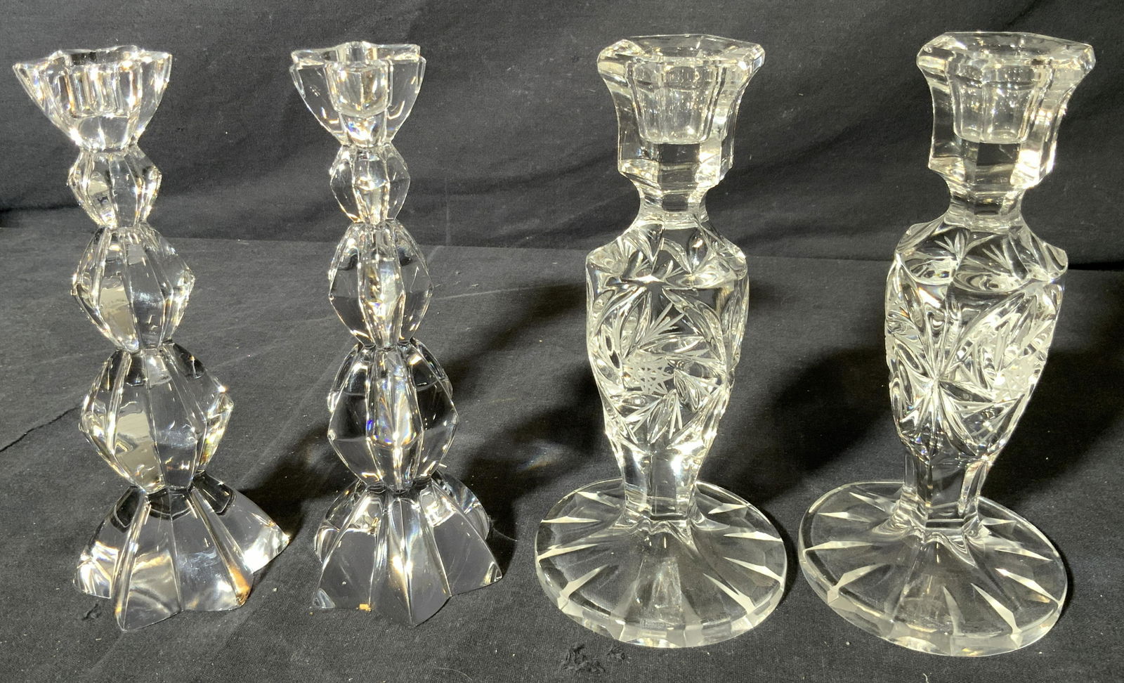 Lot 4 Glass & Crystal Candlesticks (1 of 8)
