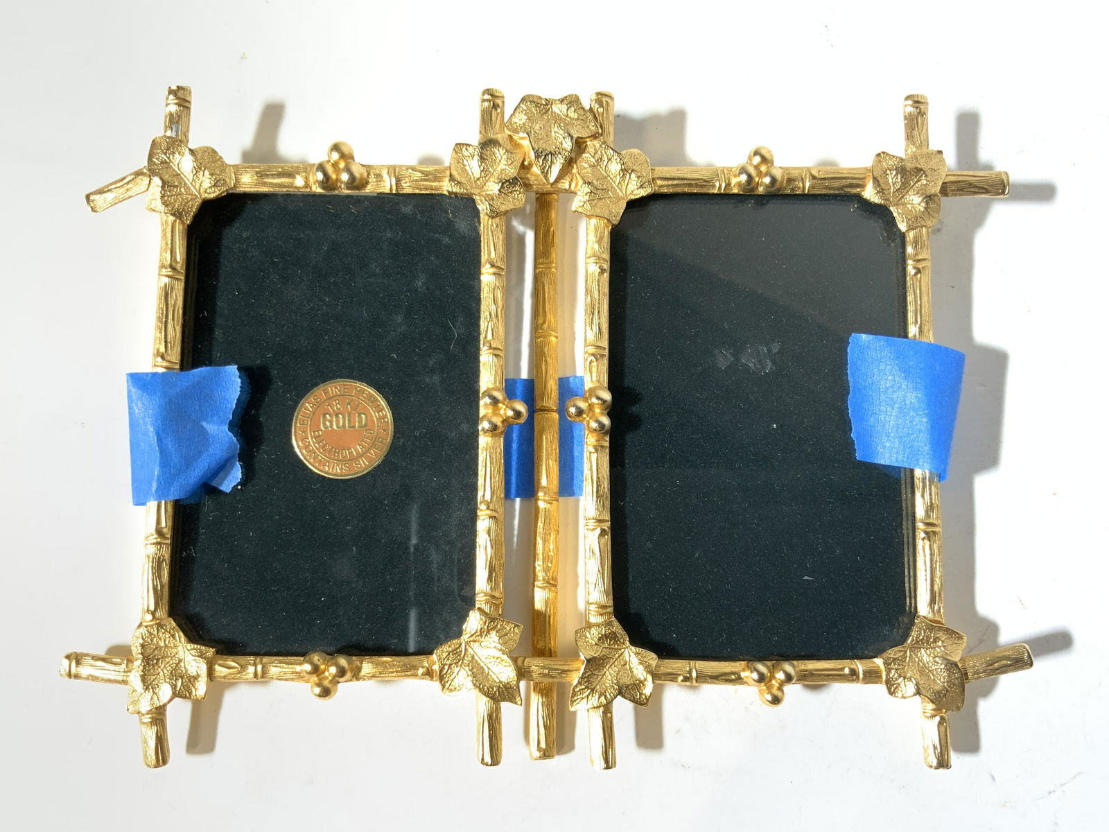 ELIAS 18kt Gold Electroplated Double Picture Frame (1 of 8)